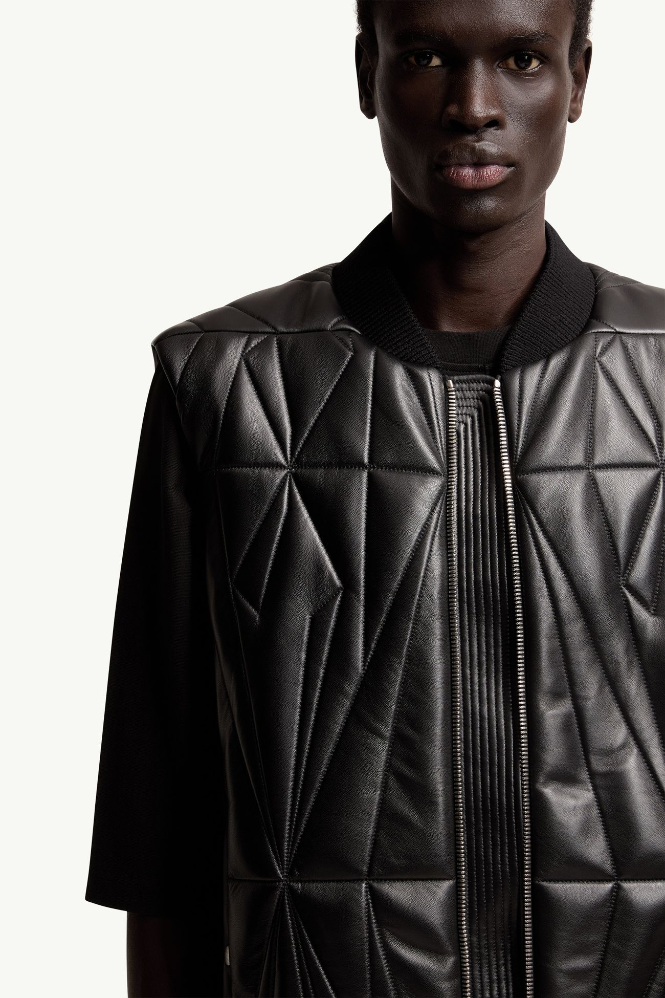 Moncler + Rick Owens Geocamo Flight男女款羊皮革马甲 中性 黑色 Moncler 9