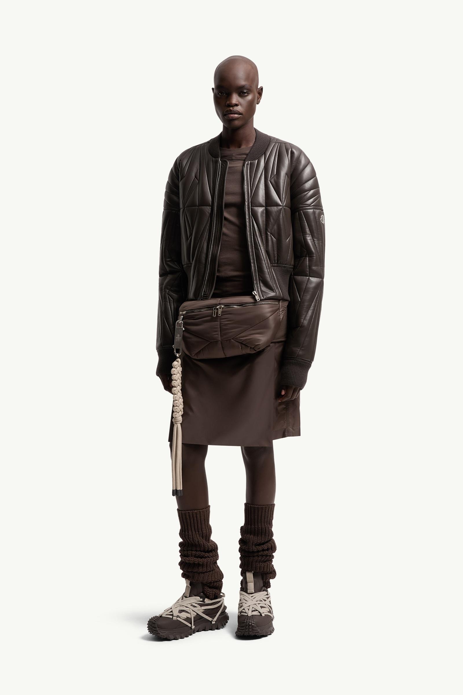 Taupe Moncler + Rick Owens Geocamo Nappa Leather Bomber Jacket