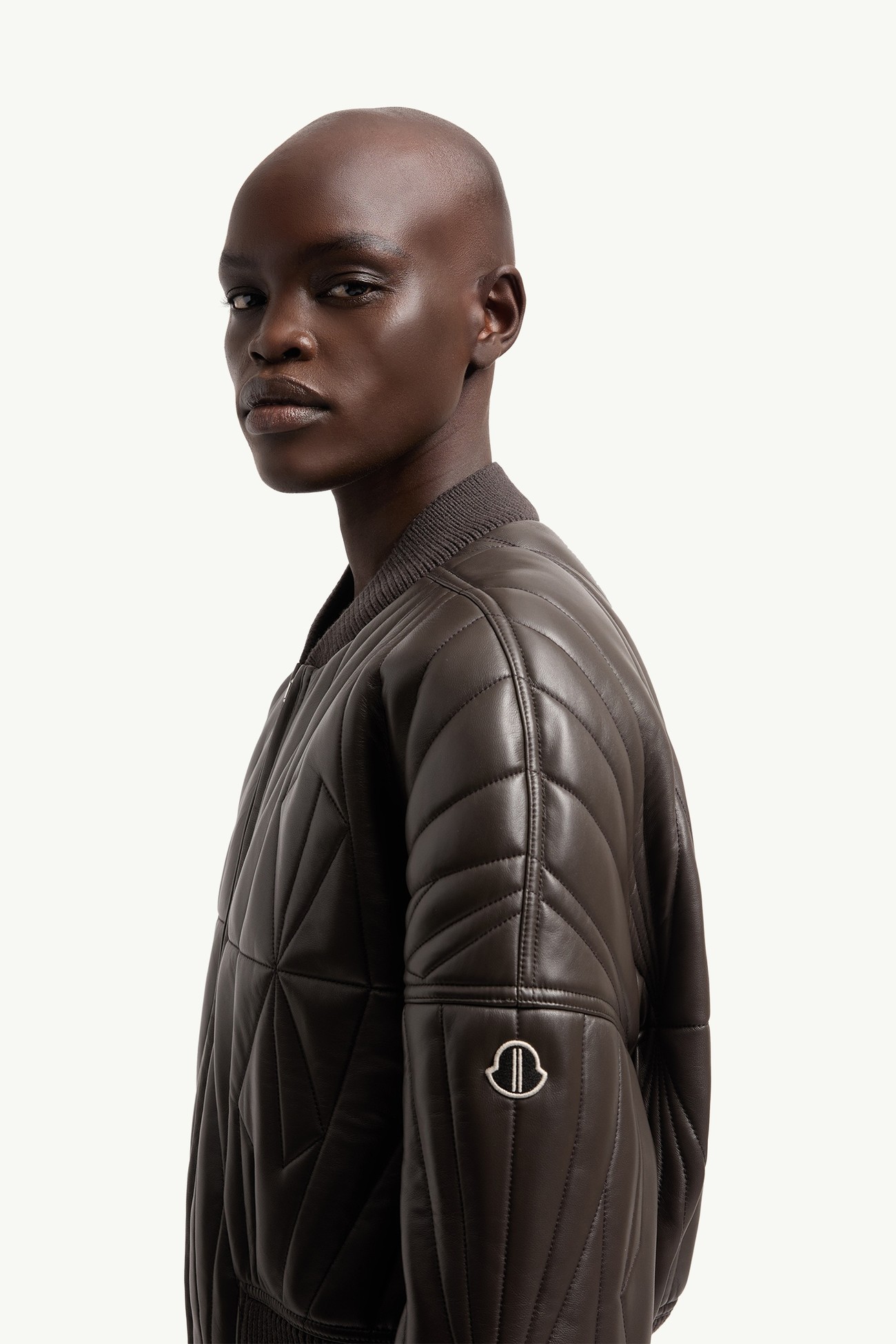 Giacca bomber Geocamo Moncler + Rick Owens in nappa Donna Grigio Talpa Moncler 1