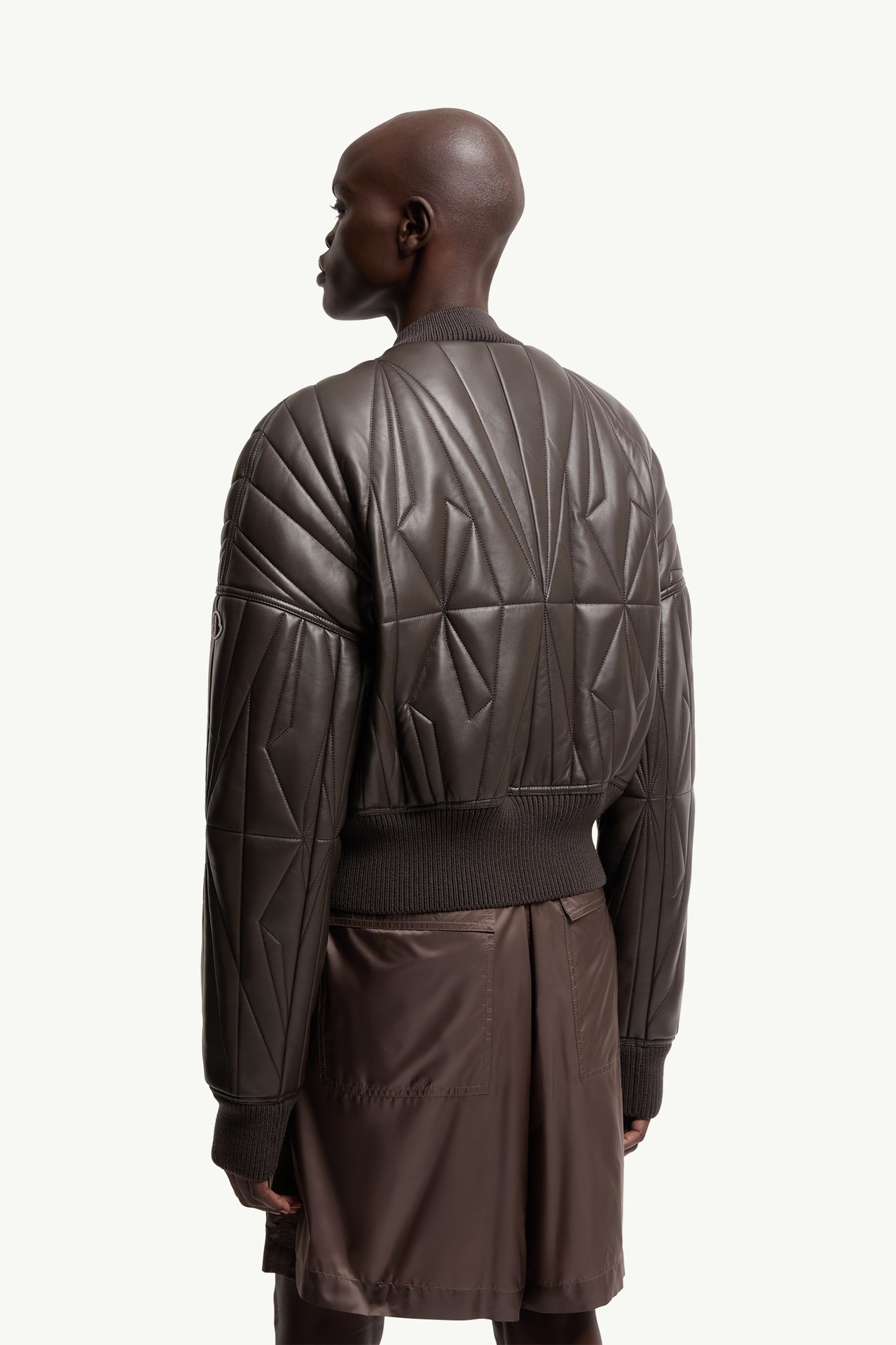Moncler + Rick Owens Geocamo納帕皮革飛行員外套 女士 灰啡色 Moncler 4