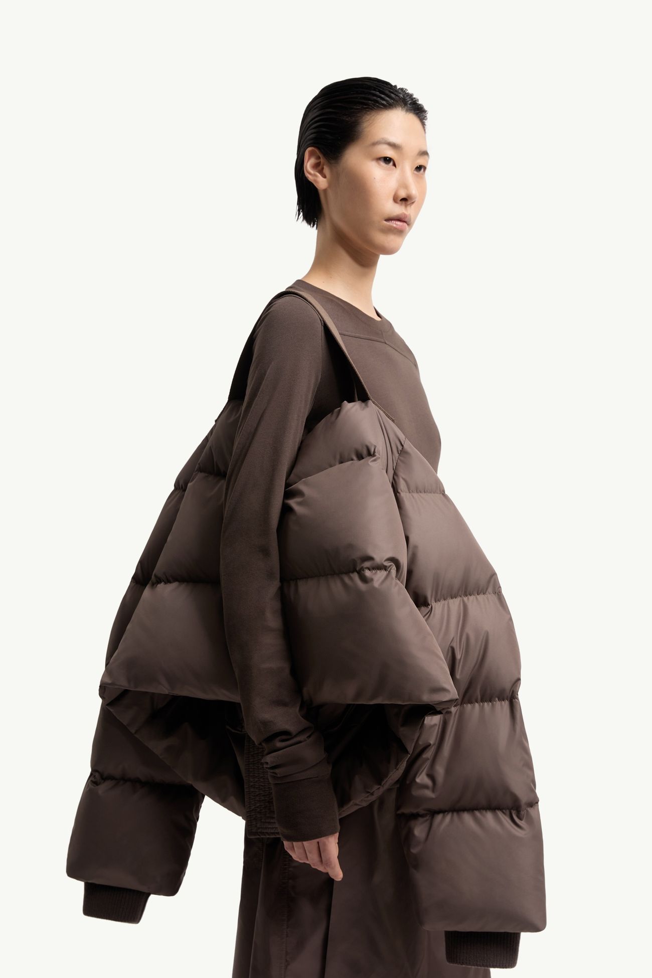 Moncler + Rick Owens Cyclopic男女款短款羽绒夹克外套 中性 灰褐色 Moncler 7