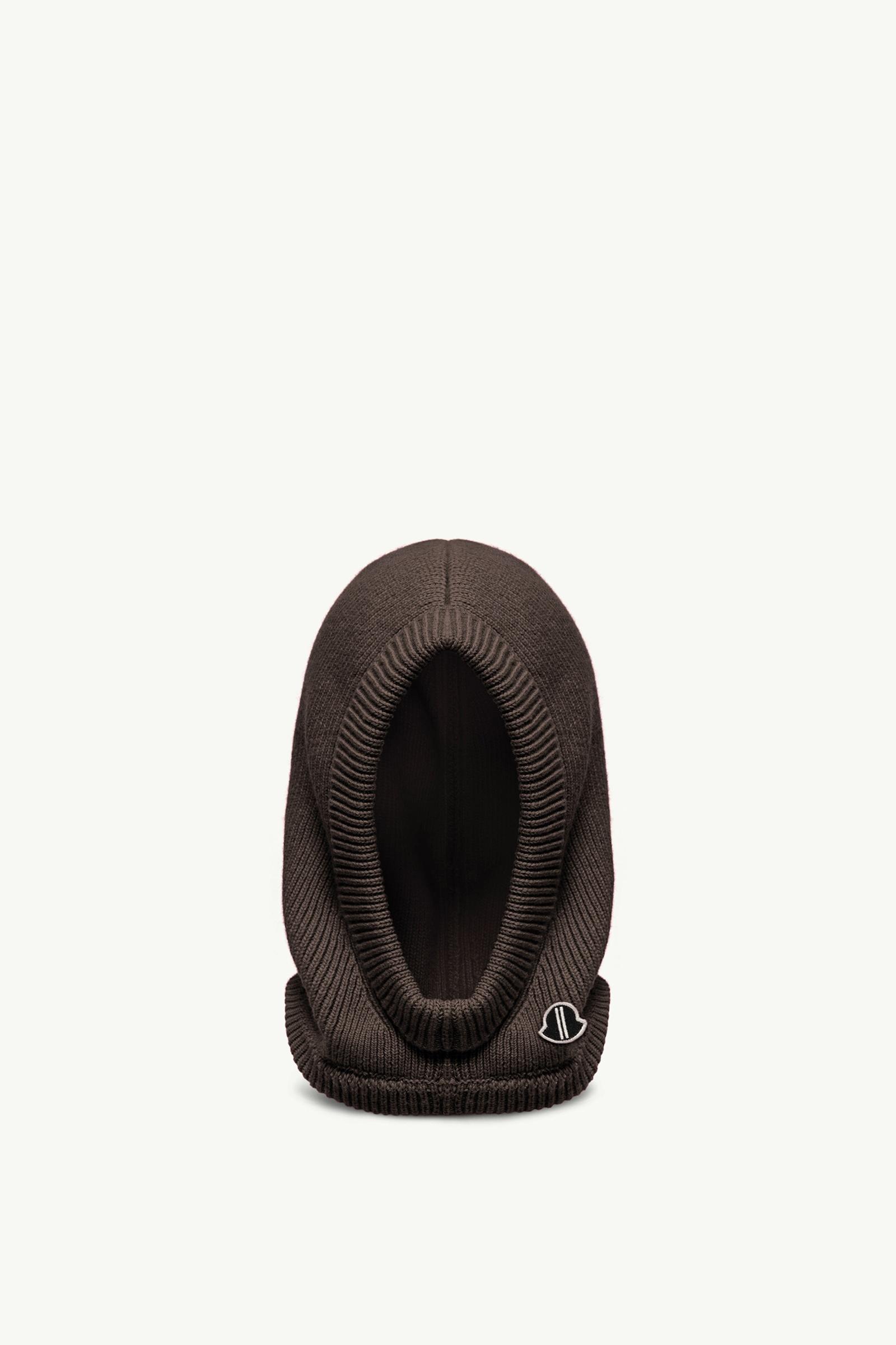 Brown Moncler + Rick Owens Wool Jera Hood - Hats & Beanies for Men