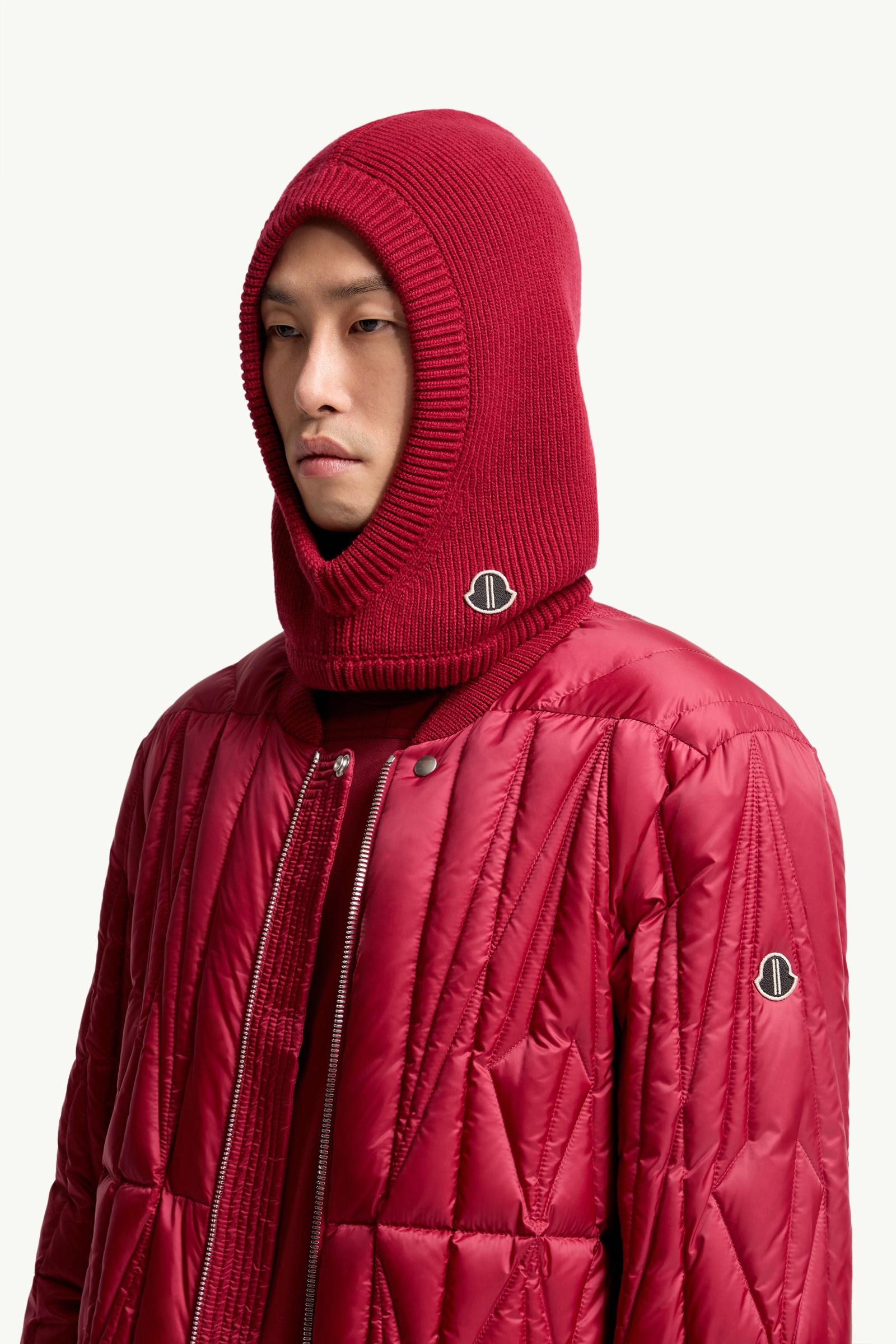 Berry Red Moncler + Rick Owens Wool Jera Hood - Hats & Beanies for