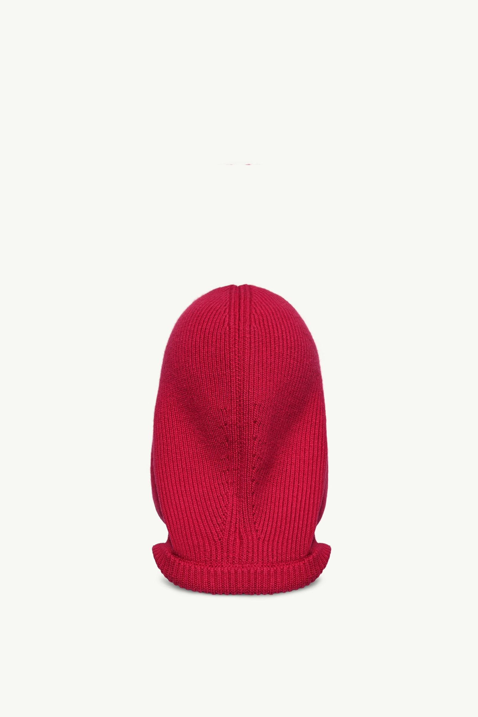 Berry Red Moncler + Rick Owens Wool Jera Hood - Hats & Beanies for