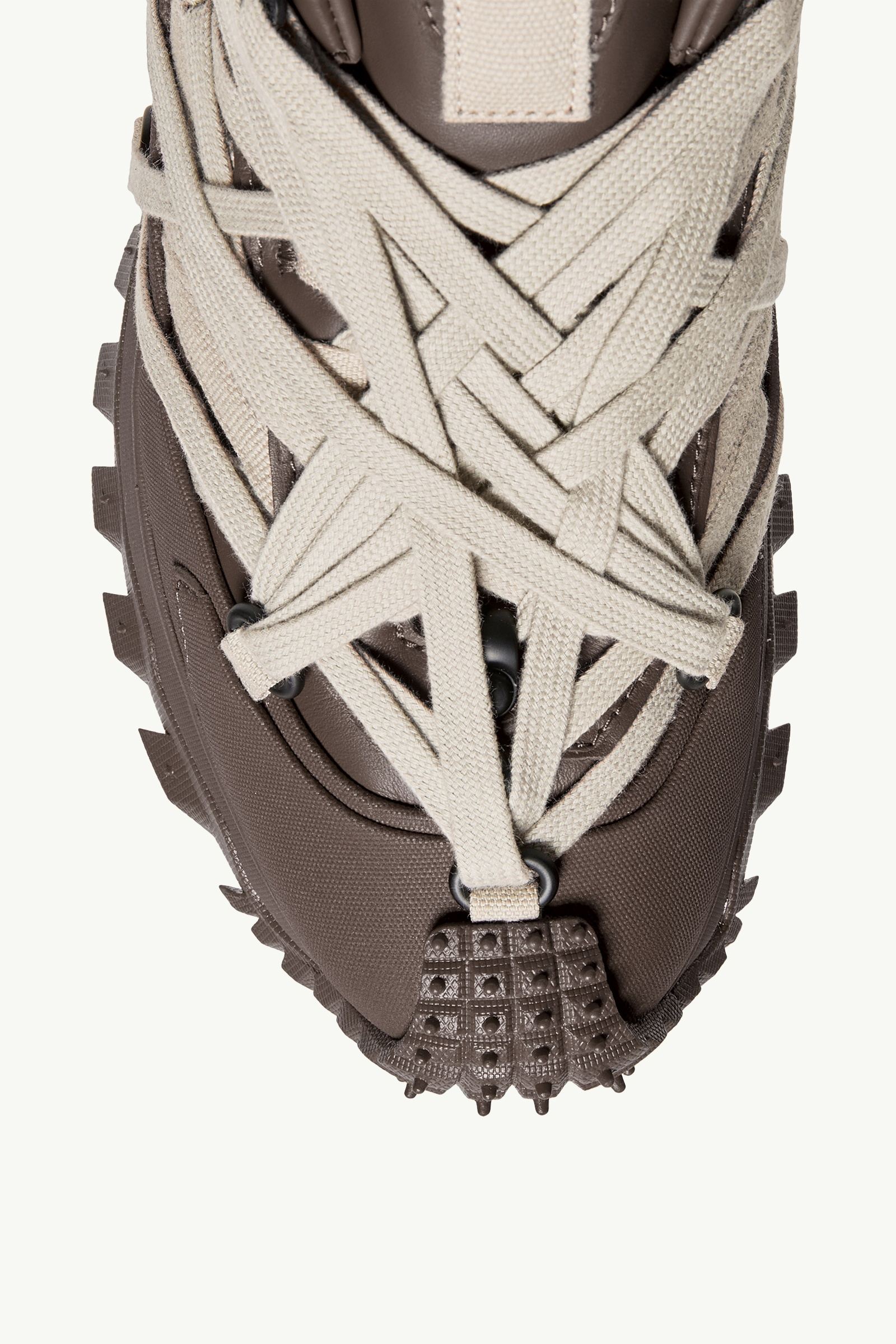 Brown Moncler + Rick Owens Trailgrip Megalace Leather Sneakers