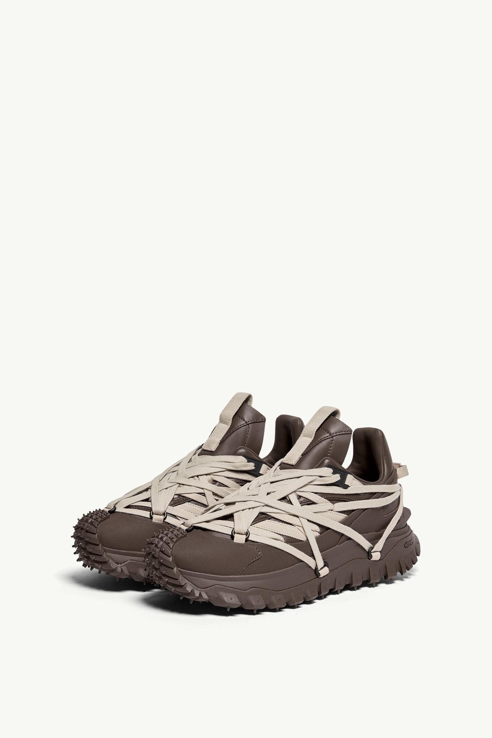 Brown Moncler + Rick Owens Trailgrip Megalace Leather Trainers