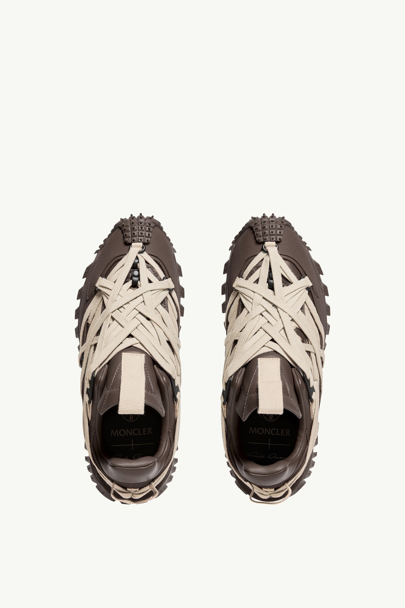 Moncler + Rick Owens Trailgrip Megalace Leather Sneakers Gender Neutral Brown Moncler 5