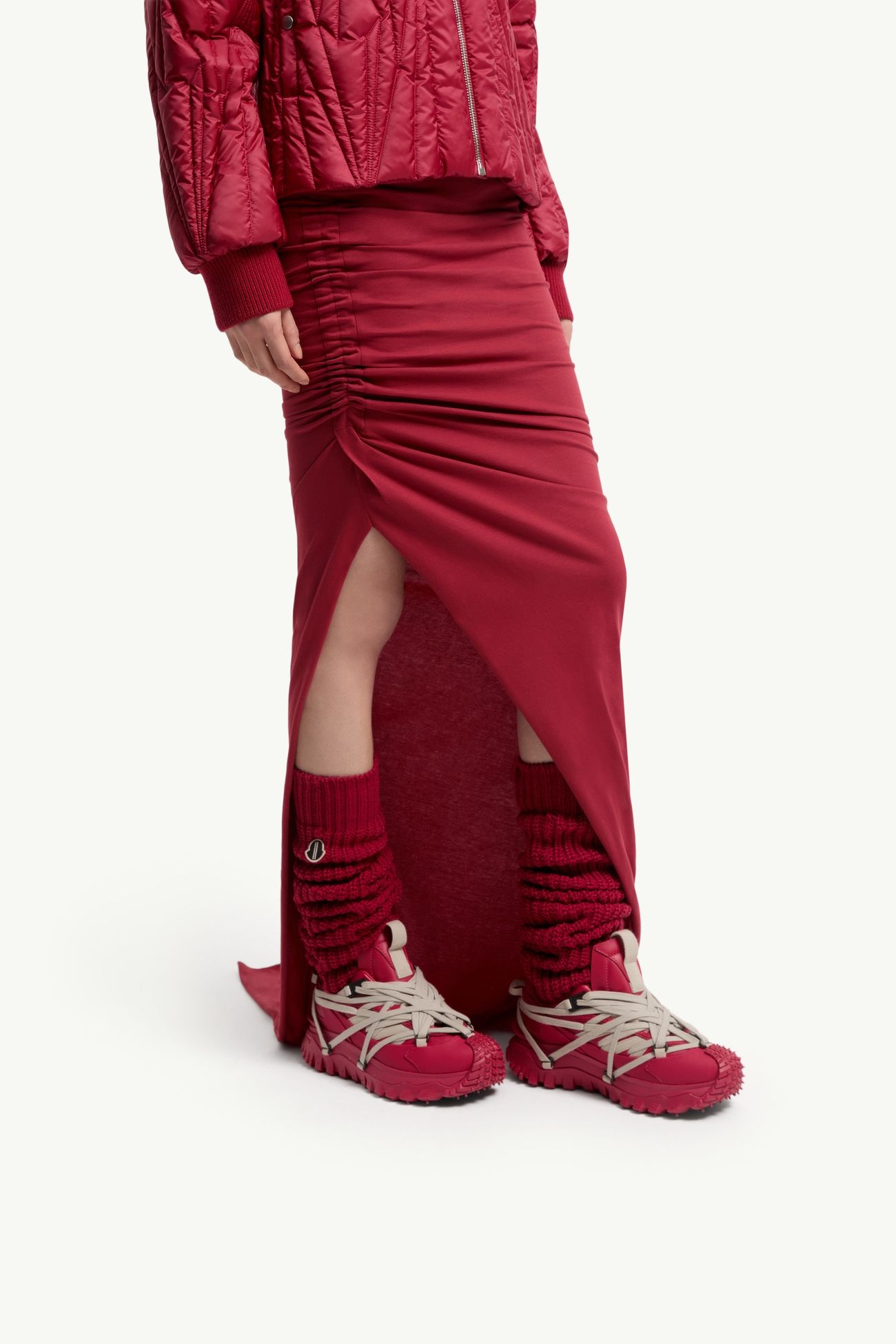 Sneaker in pelle Trailgrip Megalace Moncler + Rick Owens Gender Neutral Rosso Bacca Moncler 1