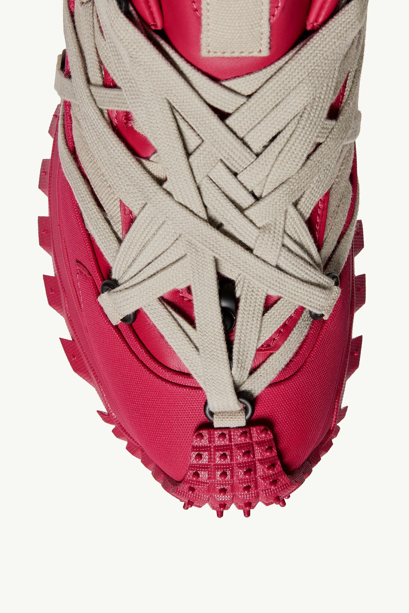 Moncler + Rick Owens Trailgrip Megalace Leather Sneakers Gender Neutral Berry Red Moncler 2