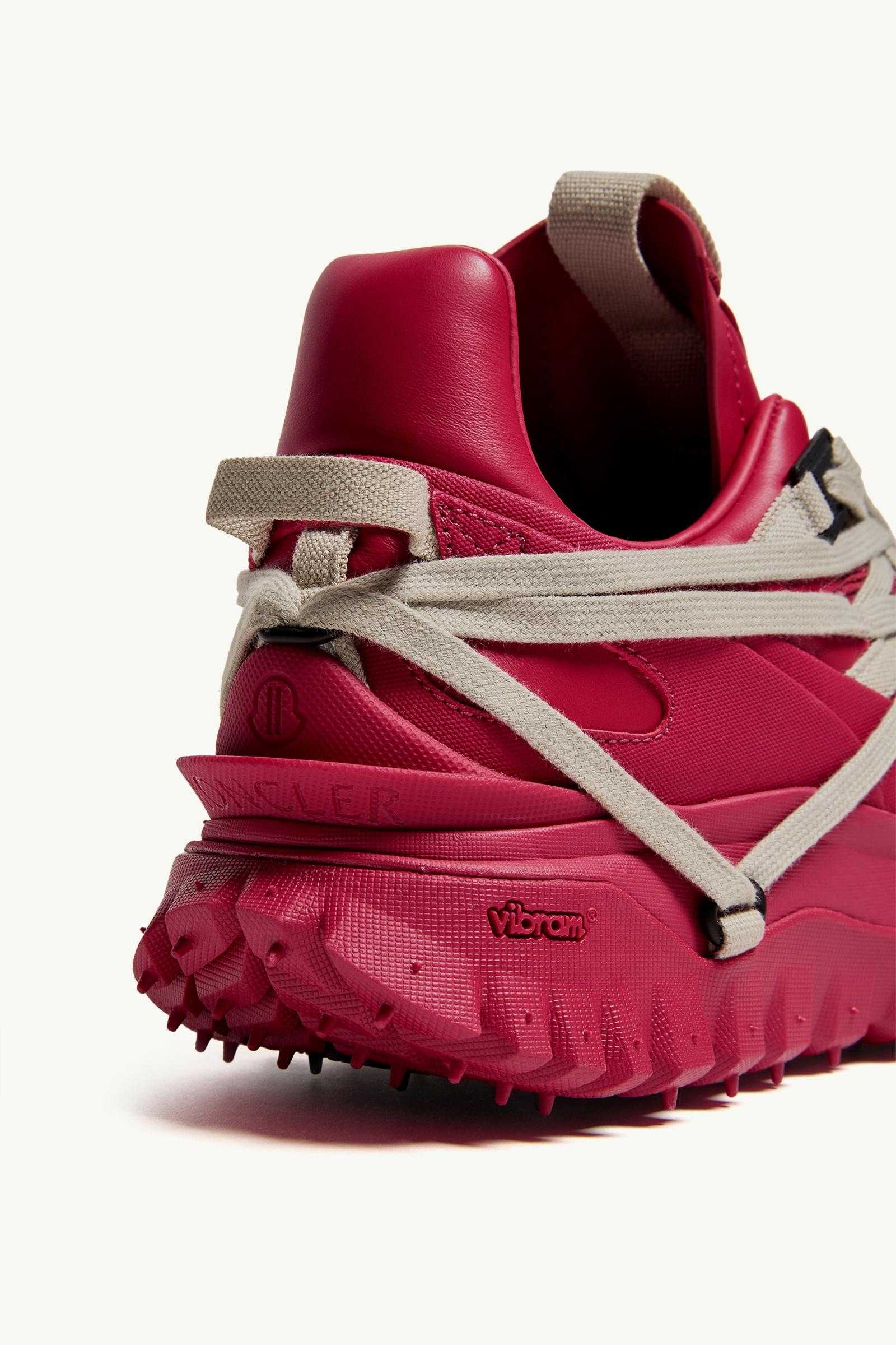 Berry Red Moncler + Rick Owens Trailgrip Megalace Leather Sneakers