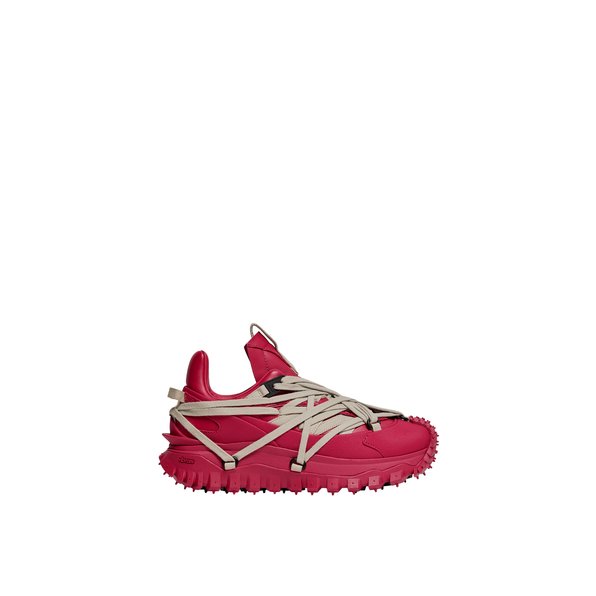 Moncler   Trailgrip Megalace Leather Trainers  in Red, Size: 42