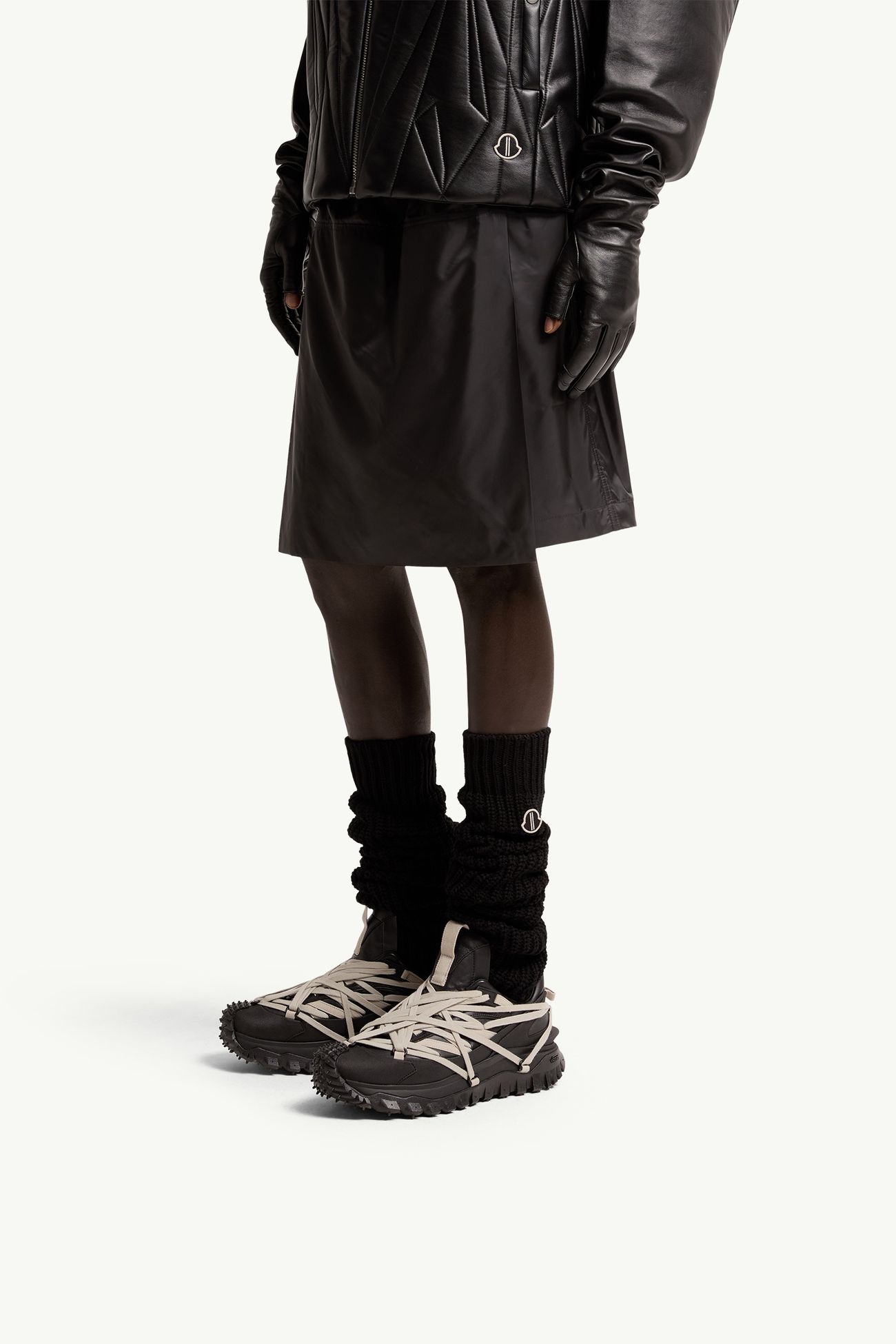 Moncler + Rick Owens Trailgrip Megalace皮革運動鞋 中性 黑色 Moncler 1