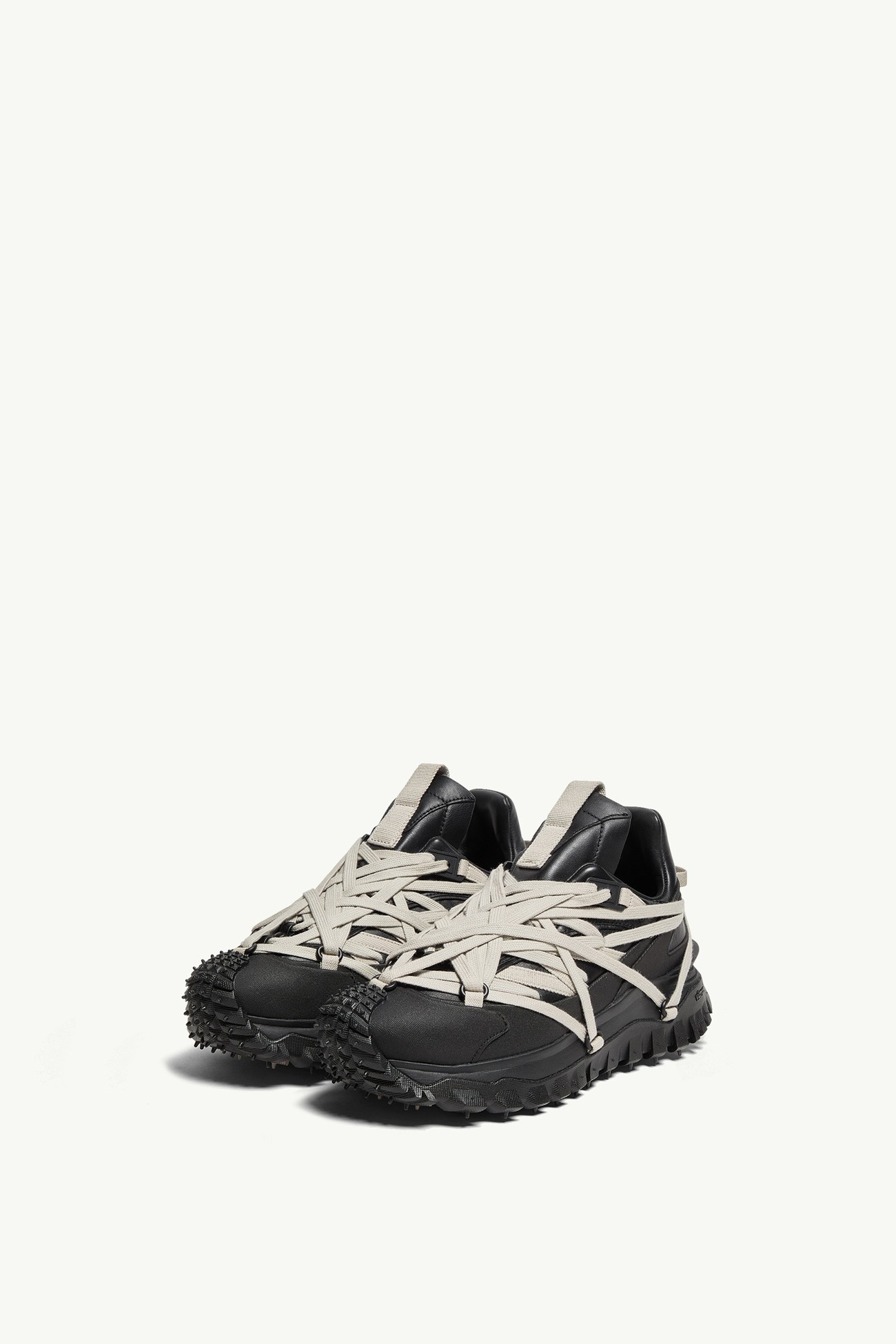 Moncler + Rick Owens Trailgrip Megalace Leather Sneakers Gender Neutral Black Moncler 3