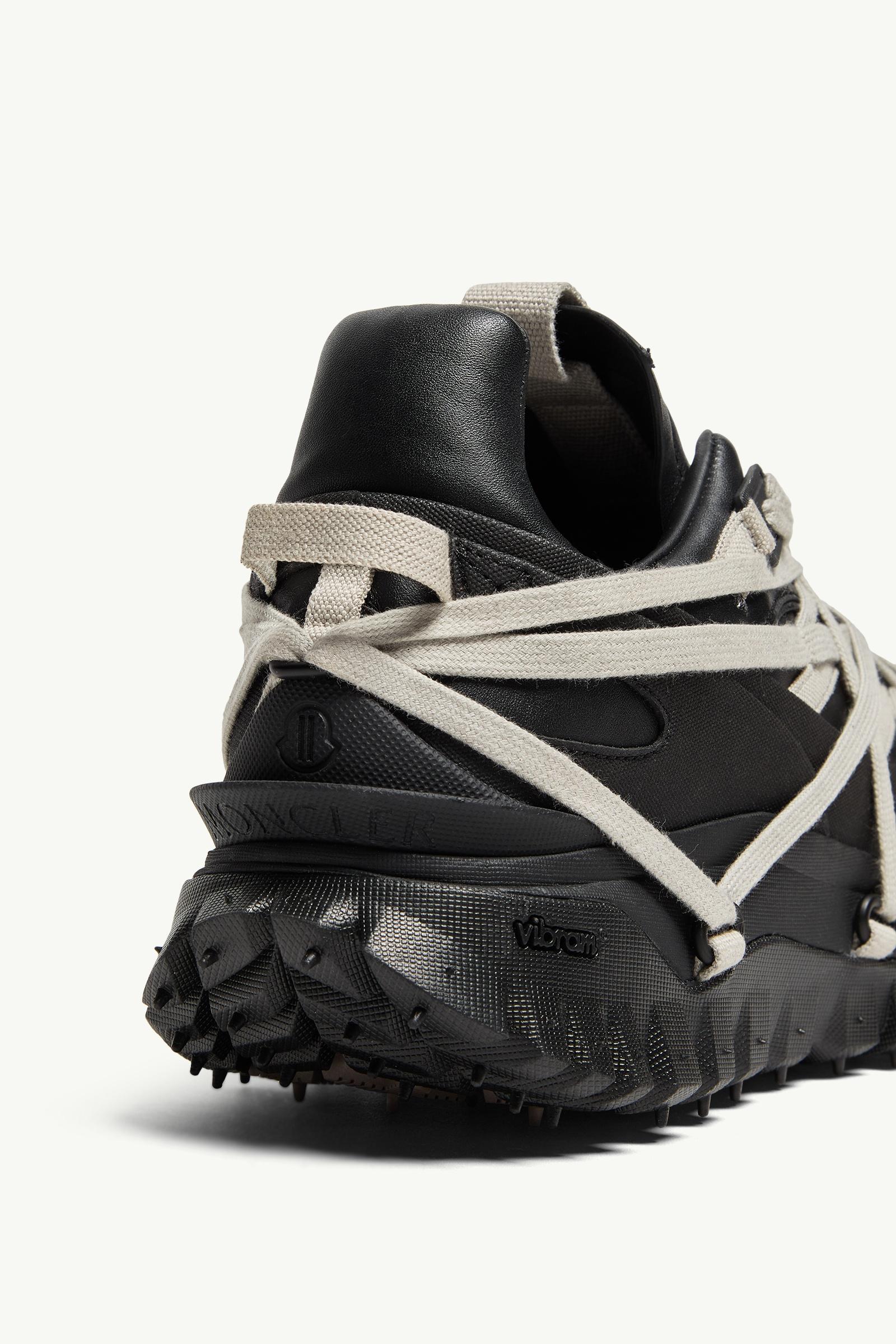 モンクレール Black Moncler + Rick Owens Trailgrip Megalace Leather Sneakers