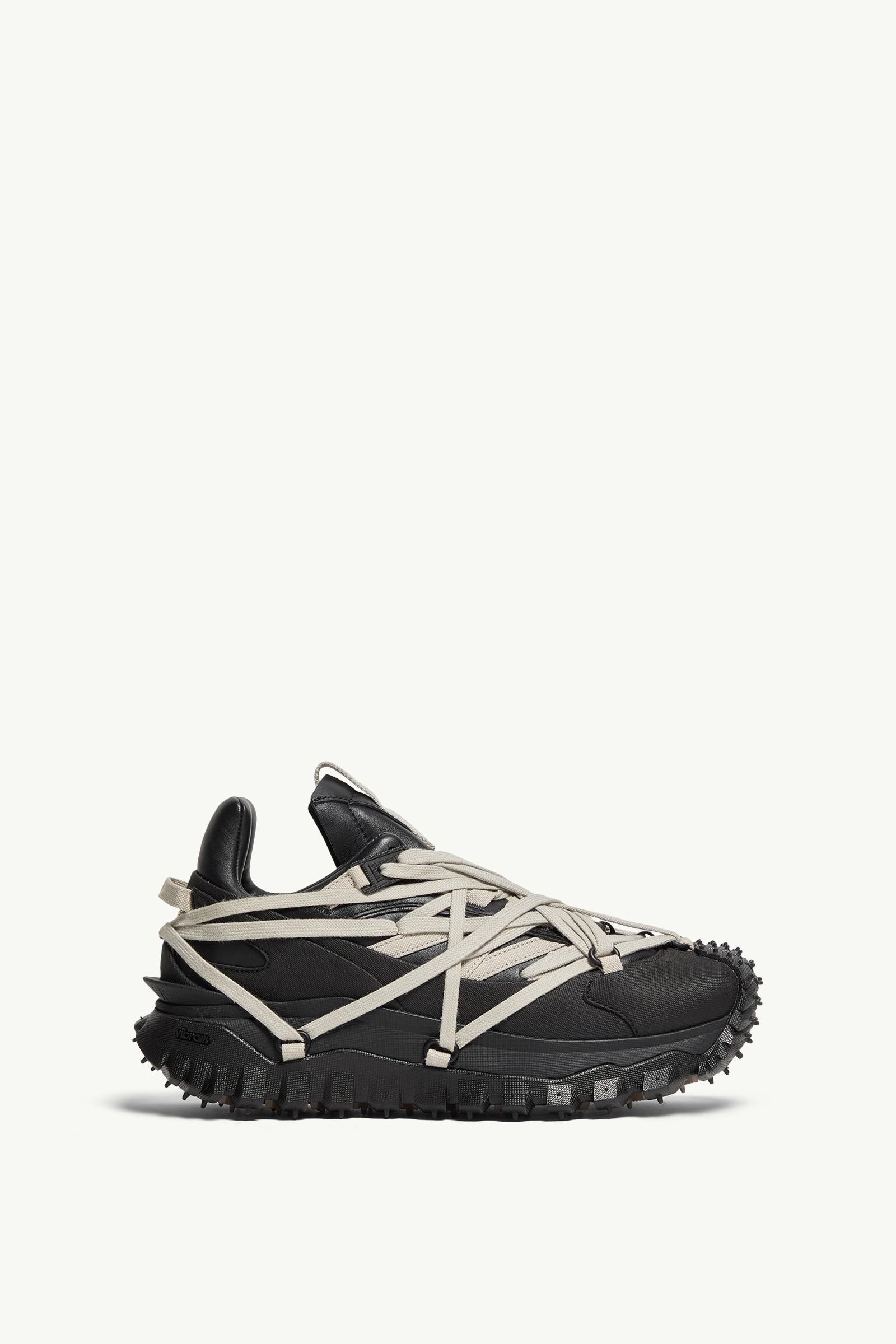 Black Moncler + Rick Owens Trailgrip Megalace Leather Trainers