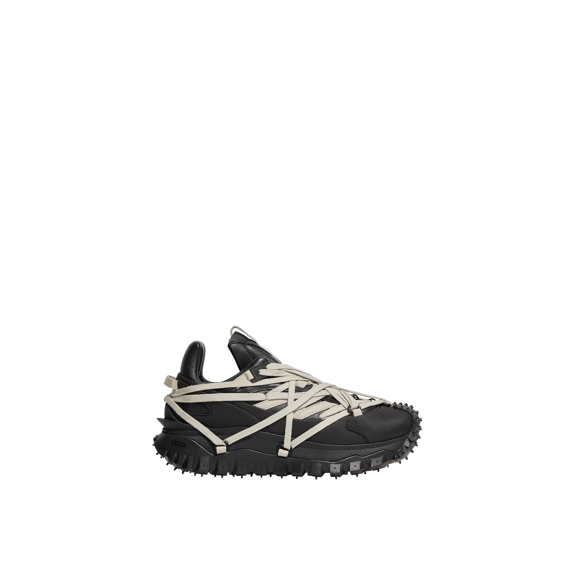 Moncler   Trailgrip Megalace Leather Trainers  in Black, Size: 42