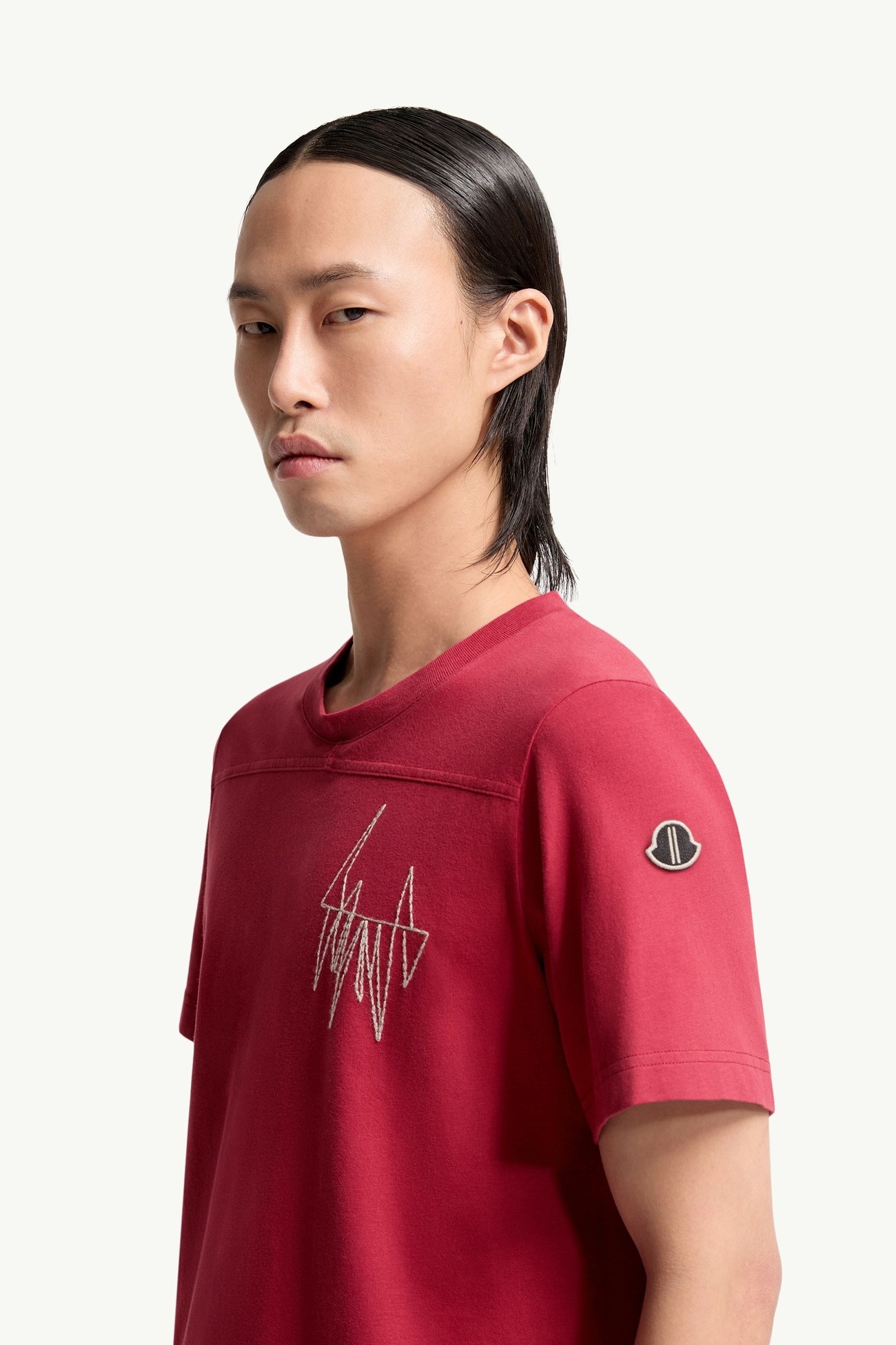 Moncler + Rick Owens Girder Cotton T-Shirt Gender Neutral Berry Red Moncler 3
