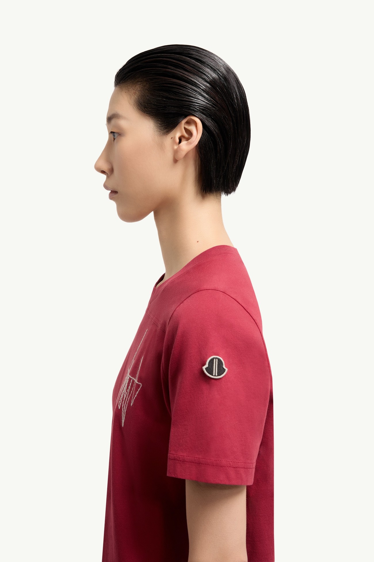 Moncler + Rick Owens Girder Cotton T-Shirt Gender Neutral Berry Red Moncler 4