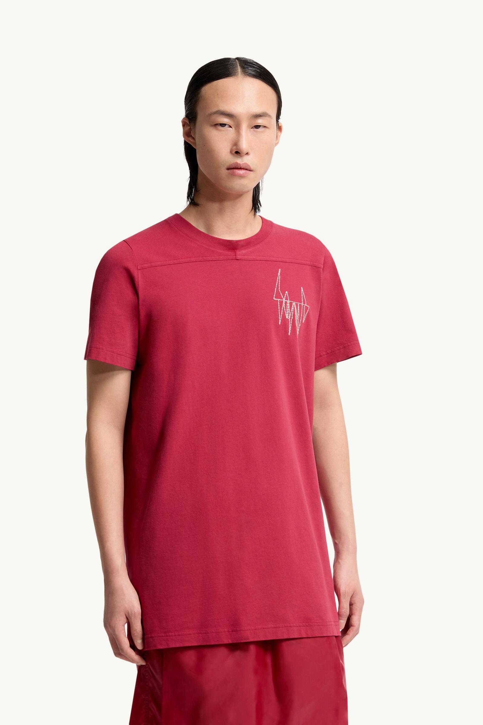 Berry Red Moncler + Rick Owens Girder Cotton T-Shirt - Polos & T