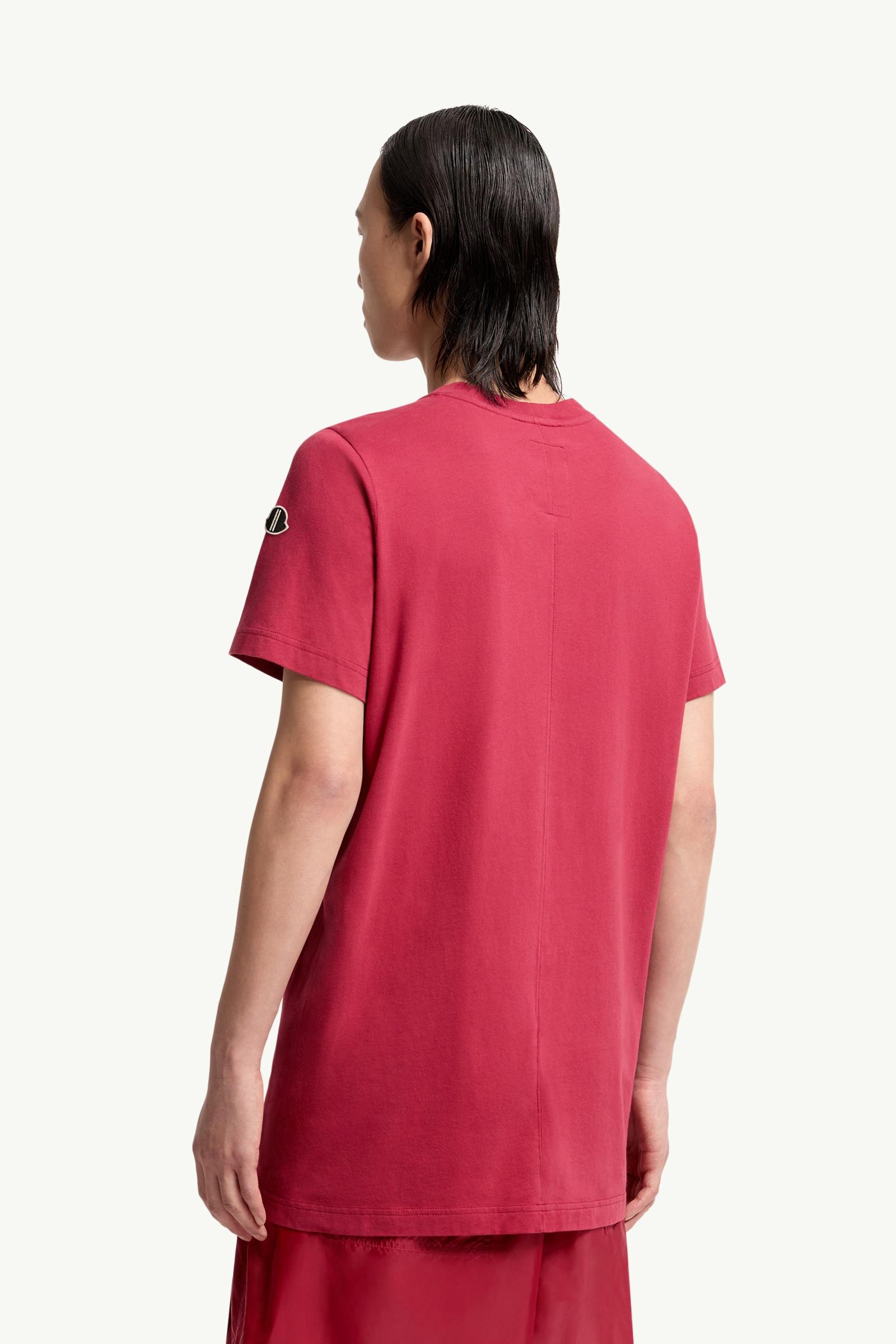 Berry Red Moncler + Rick Owens Girder Cotton T-Shirt - Polos & T