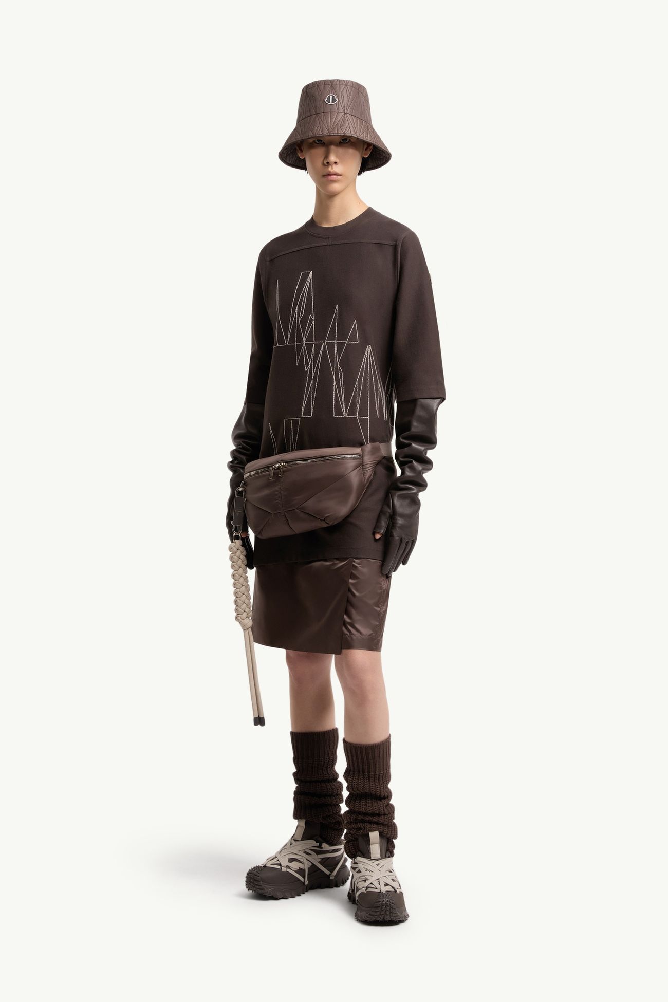 Moncler + Rick Owens Jumbo Cotton T-Shirt Gender Neutral Brown Moncler 2