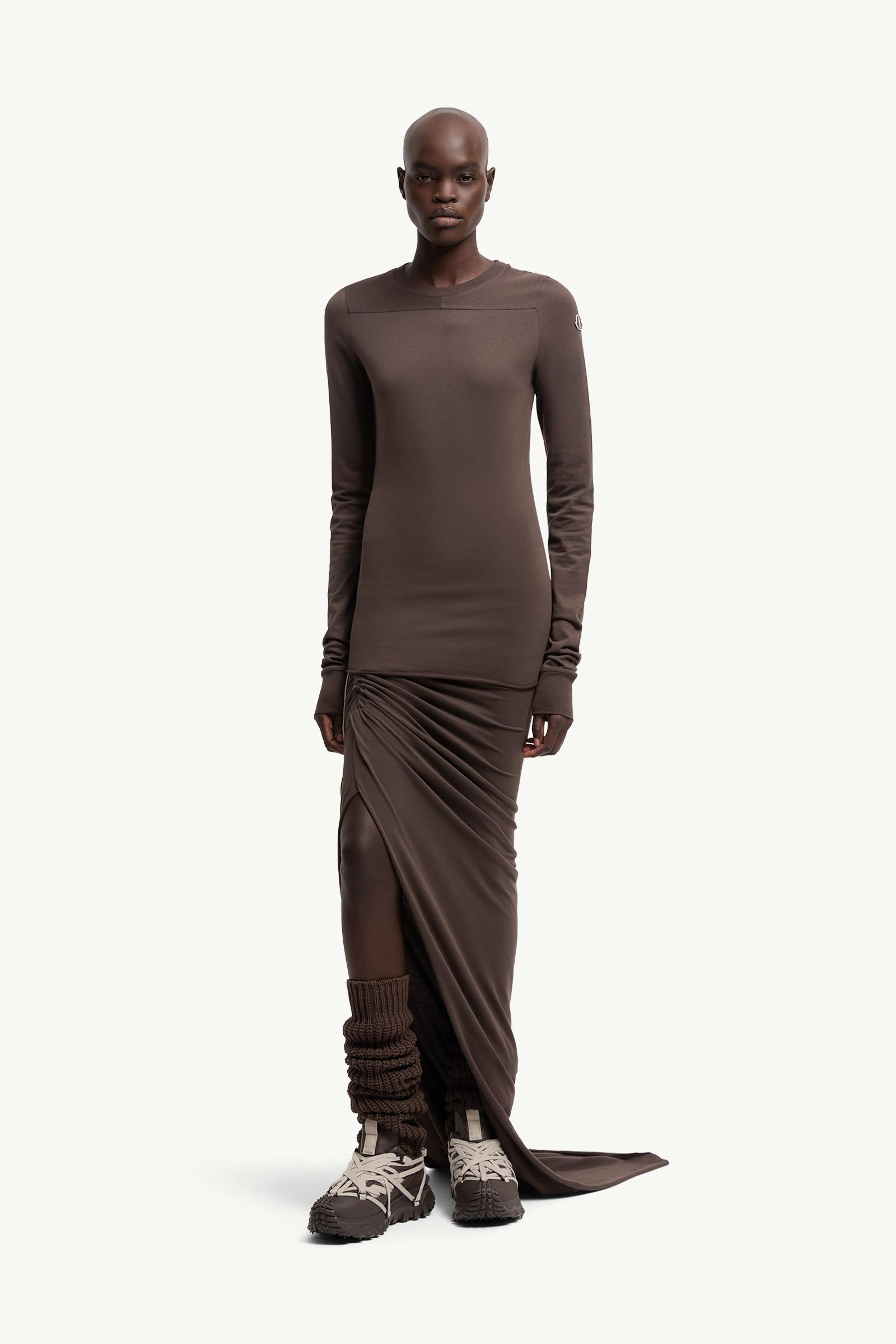 Brown Moncler + Rick Owens Girder Long Sleeve Cotton T-Shirt