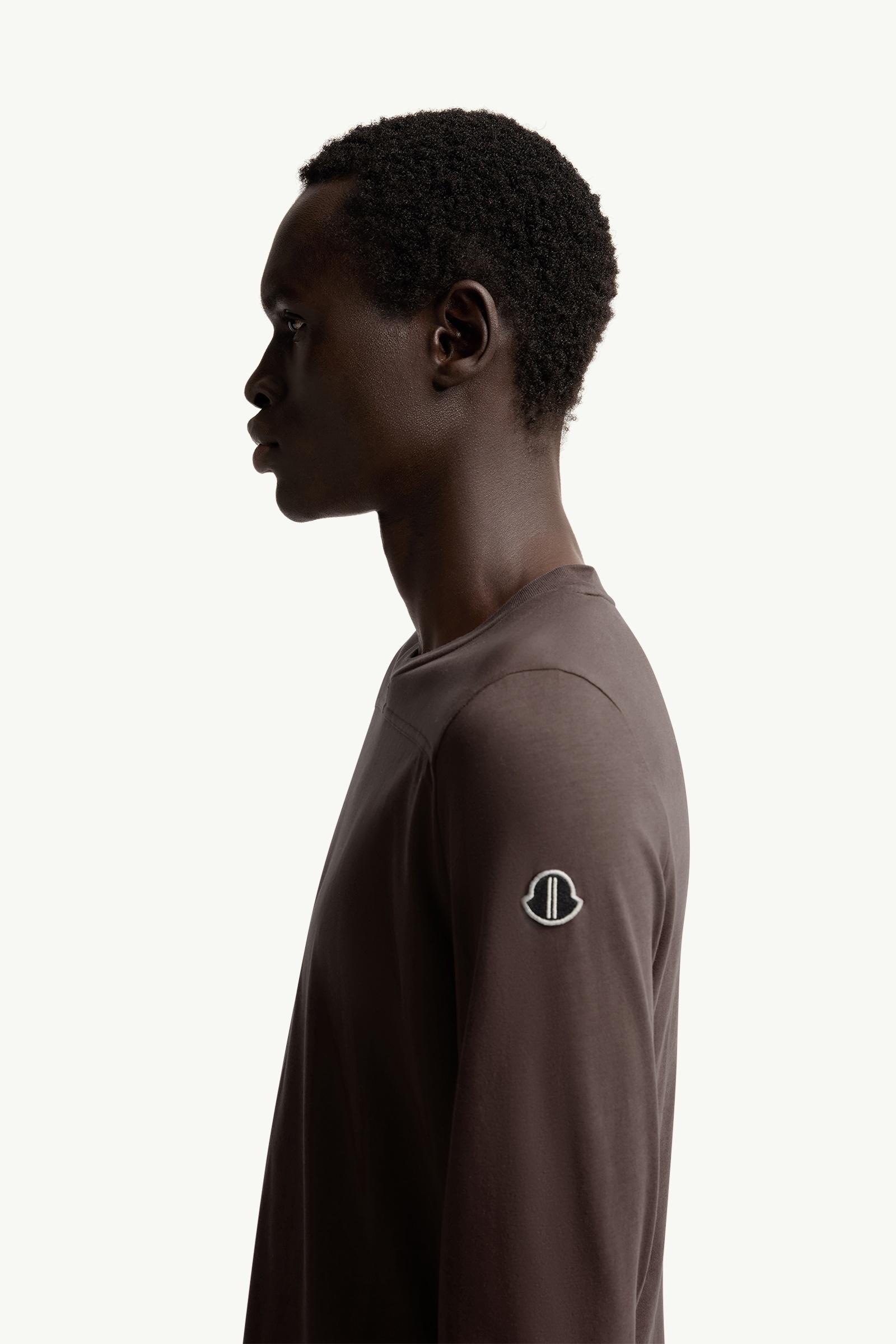 Brown Moncler + Rick Owens Girder Long Sleeve Cotton T-Shirt
