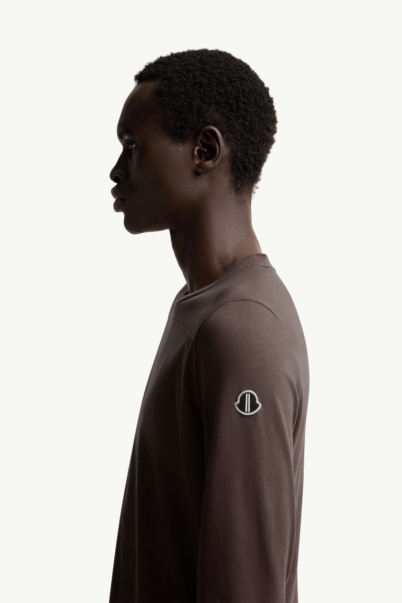 Moncler + Rick Owens Girder 롱 슬리브 코튼 티셔츠 젠더 뉴트럴 브라운 Moncler 3