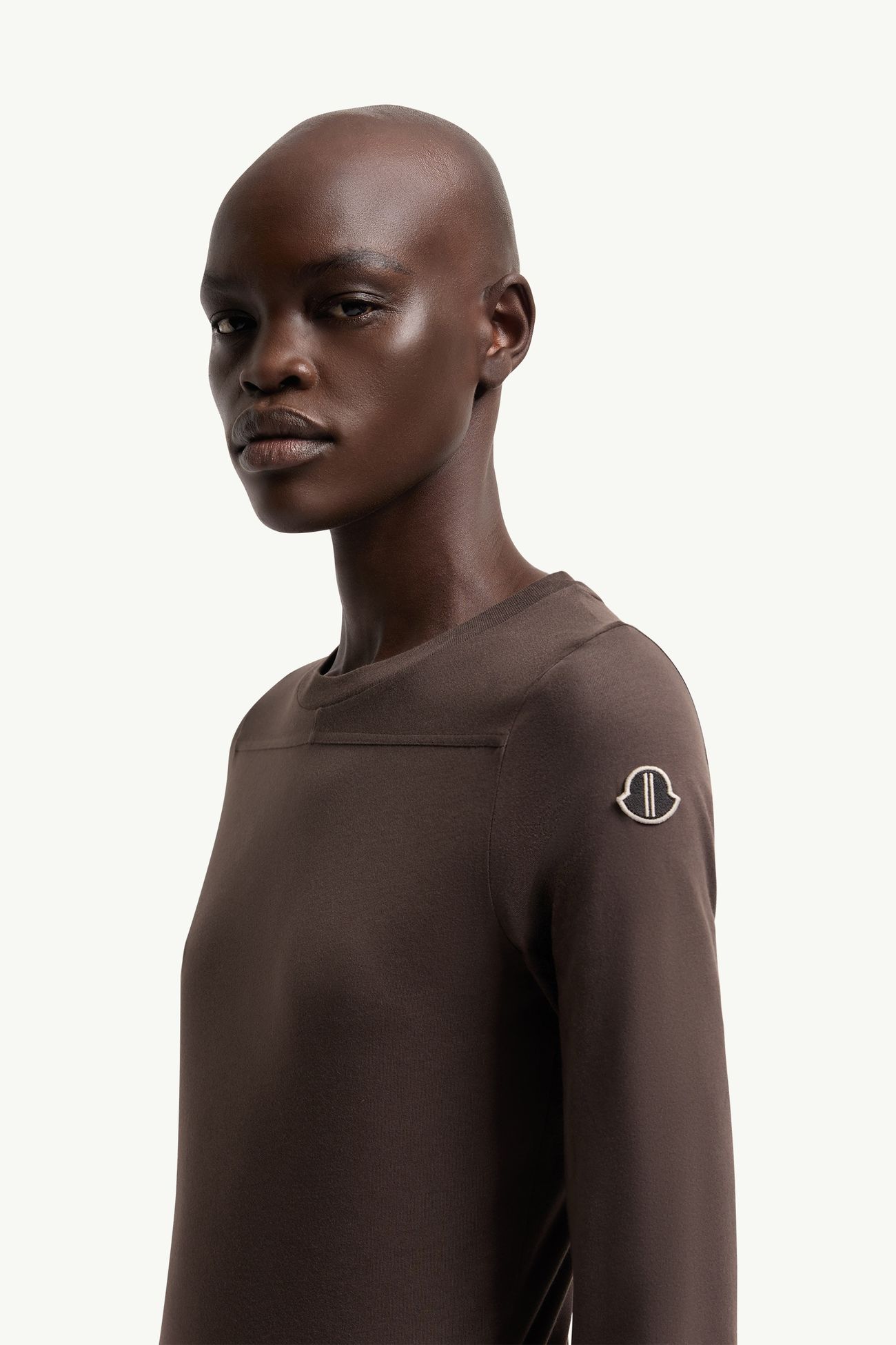 Moncler + Rick Owens Girder 롱 슬리브 코튼 티셔츠 젠더 뉴트럴 브라운 Moncler 4