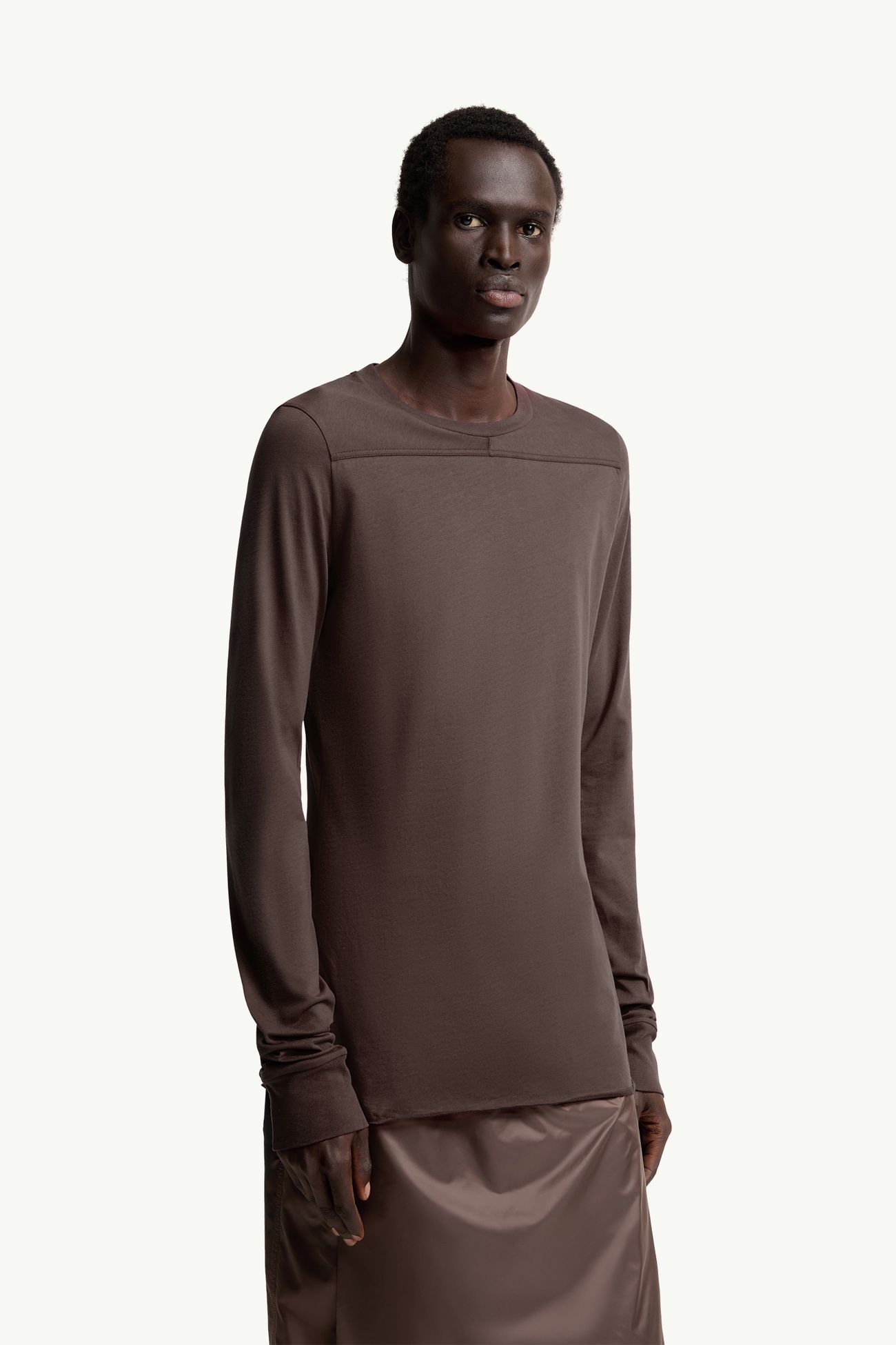 Moncler + Rick Owens Girder 롱 슬리브 코튼 티셔츠 젠더 뉴트럴 브라운 Moncler 5