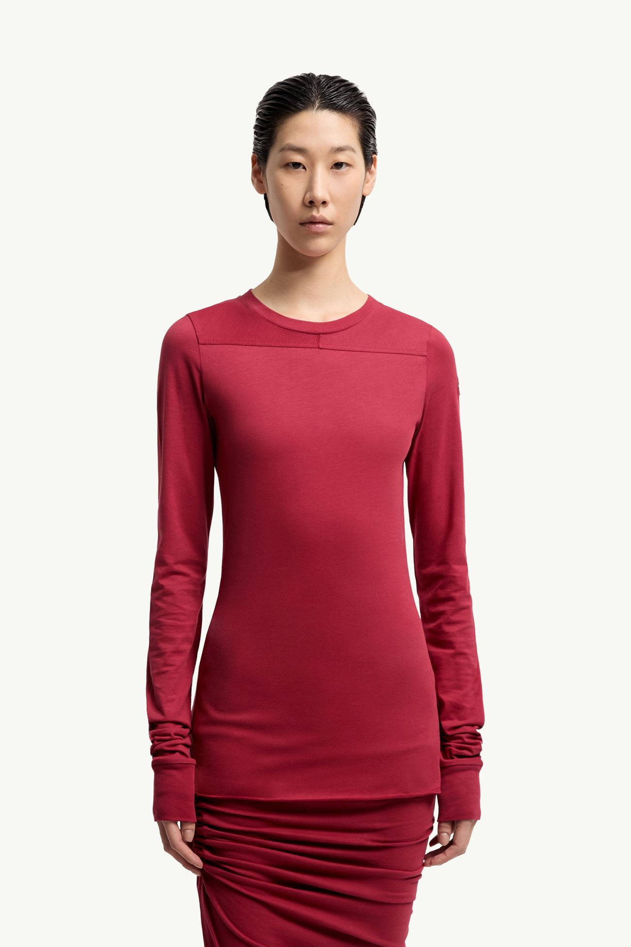 T-shirt en coton à manches longues Moncler + Rick Owens Girder Mixte Rouge Framboise Moncler 5