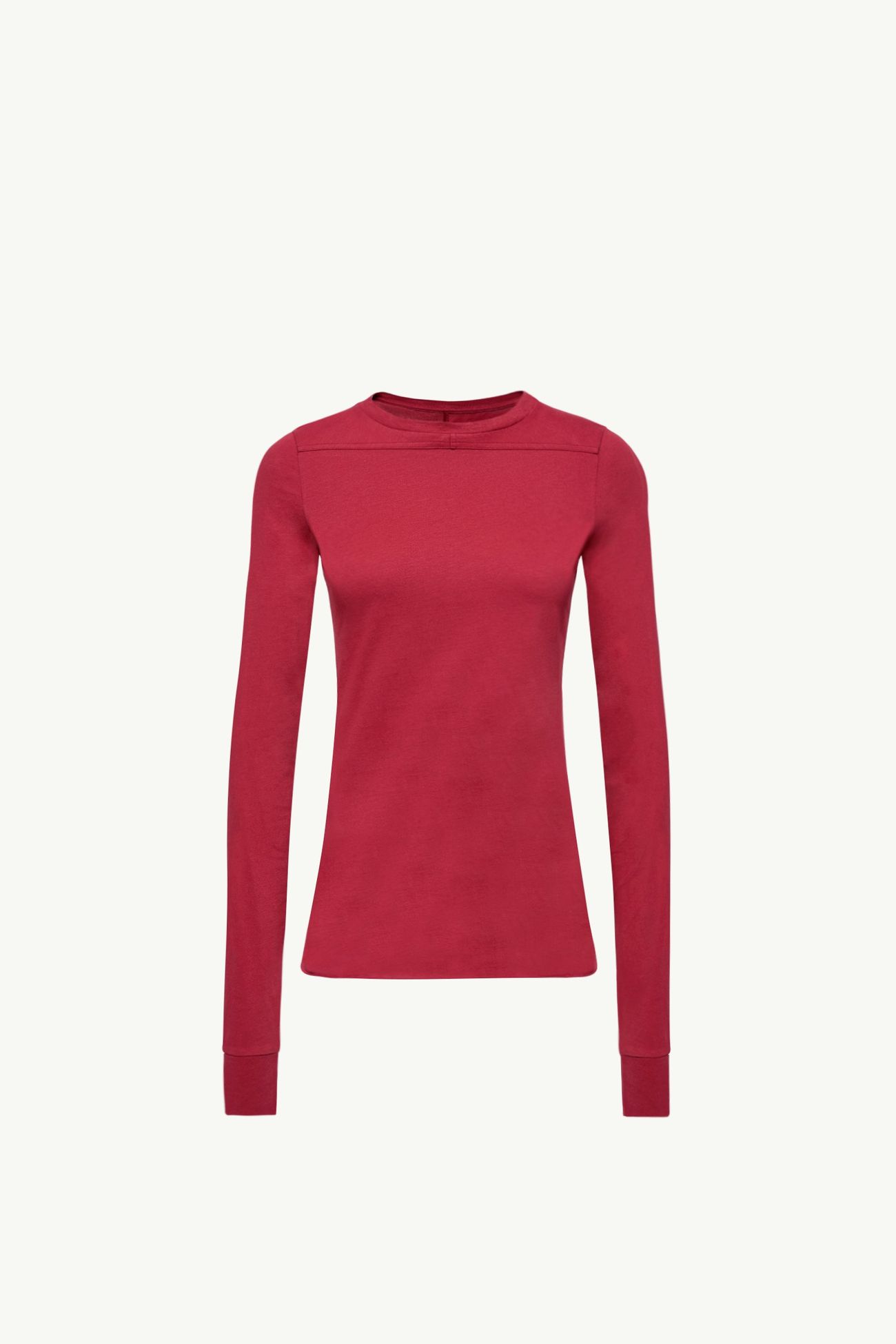 Moncler + Rick Owens Girder Long Sleeve Cotton T-Shirt Gender Neutral Berry Red Moncler 0