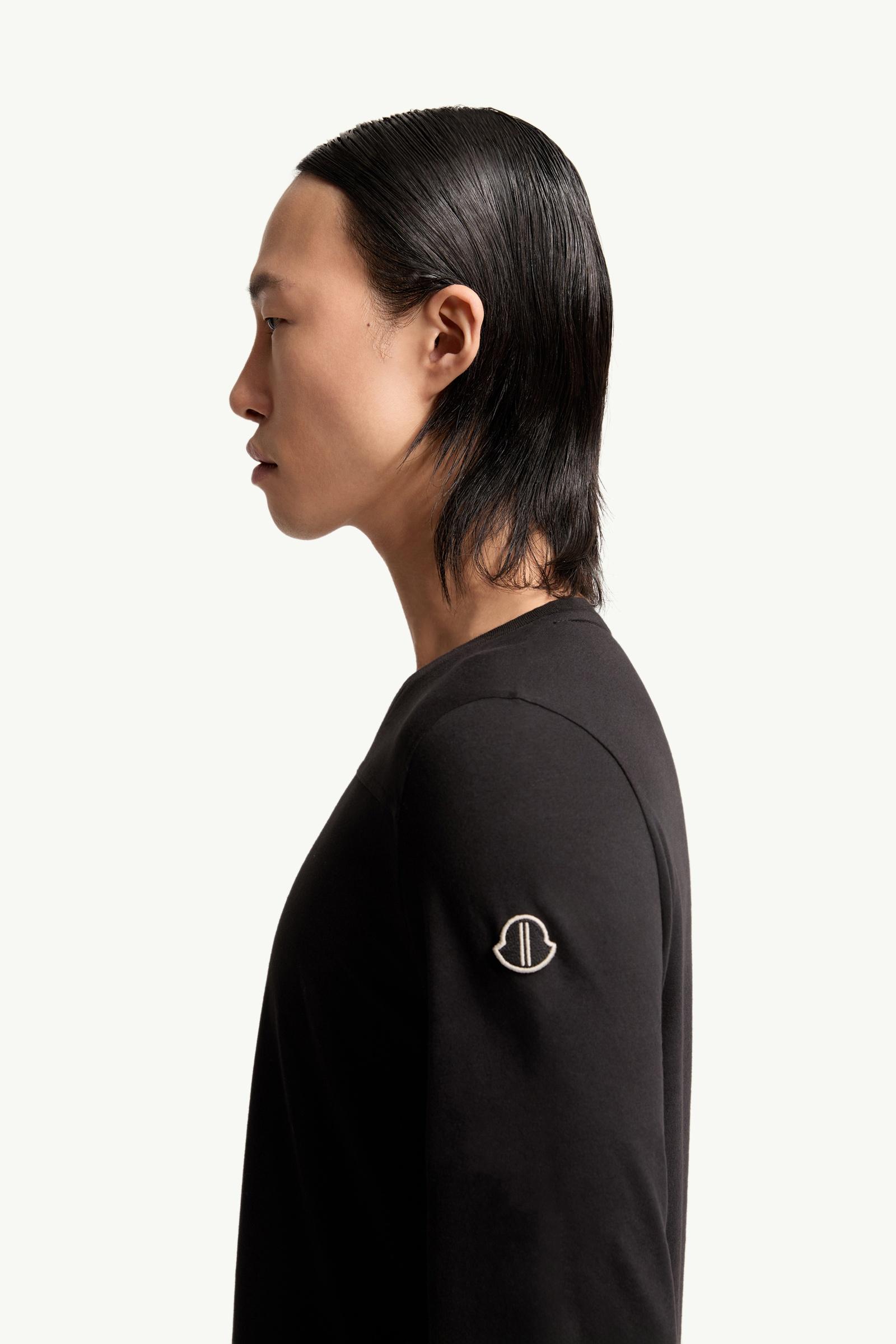 Black Moncler + Rick Owens Girder Long Sleeve Cotton T-Shirt