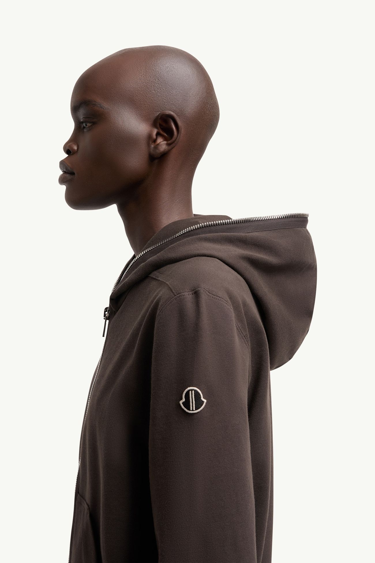 Moncler + Rick Owens Cotton Ziplock Hoodie Gender Neutral Brown Moncler 3