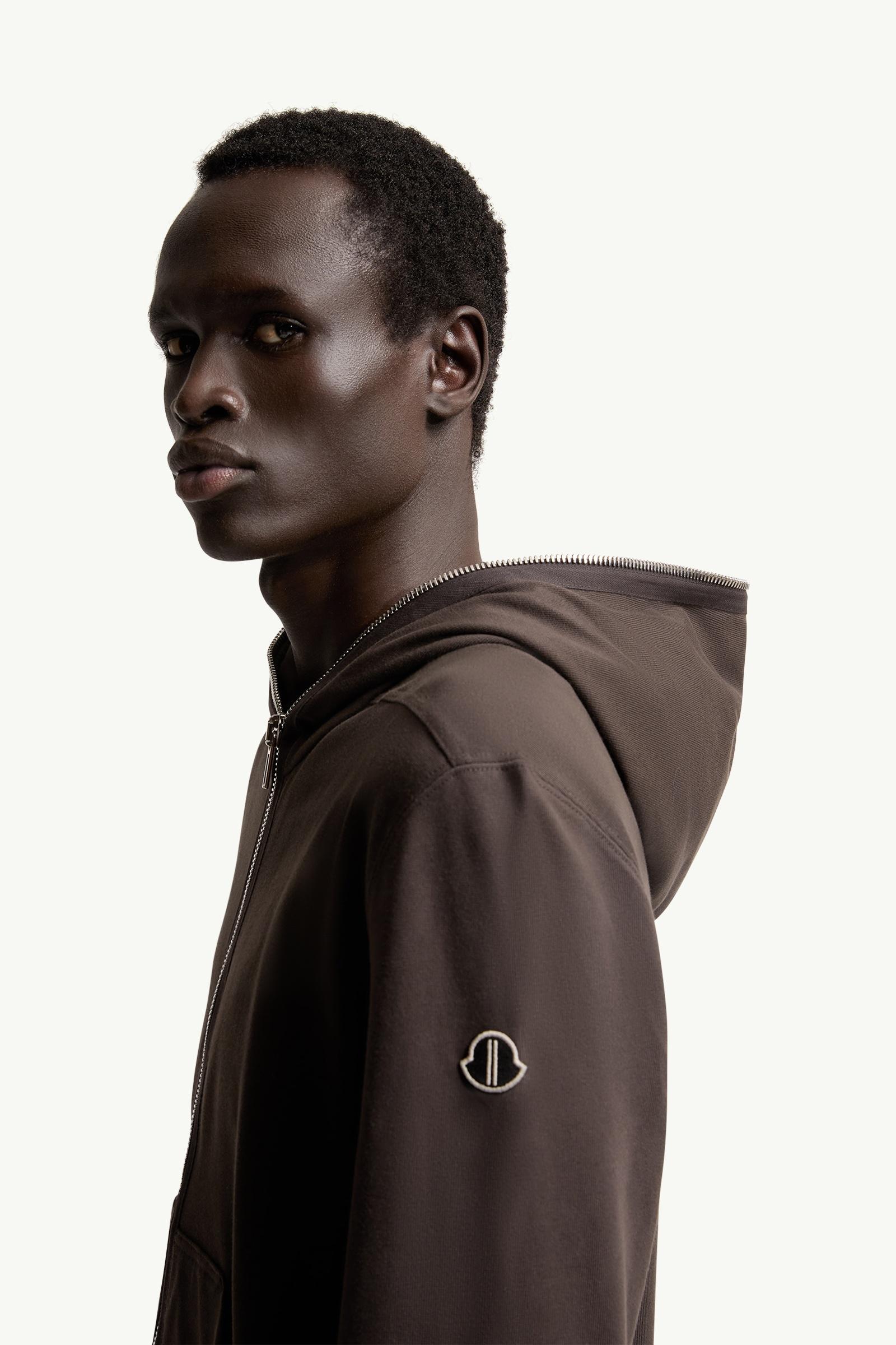 Brown Moncler + Rick Owens Cotton Ziplock Hoodie - Sweatshirts for