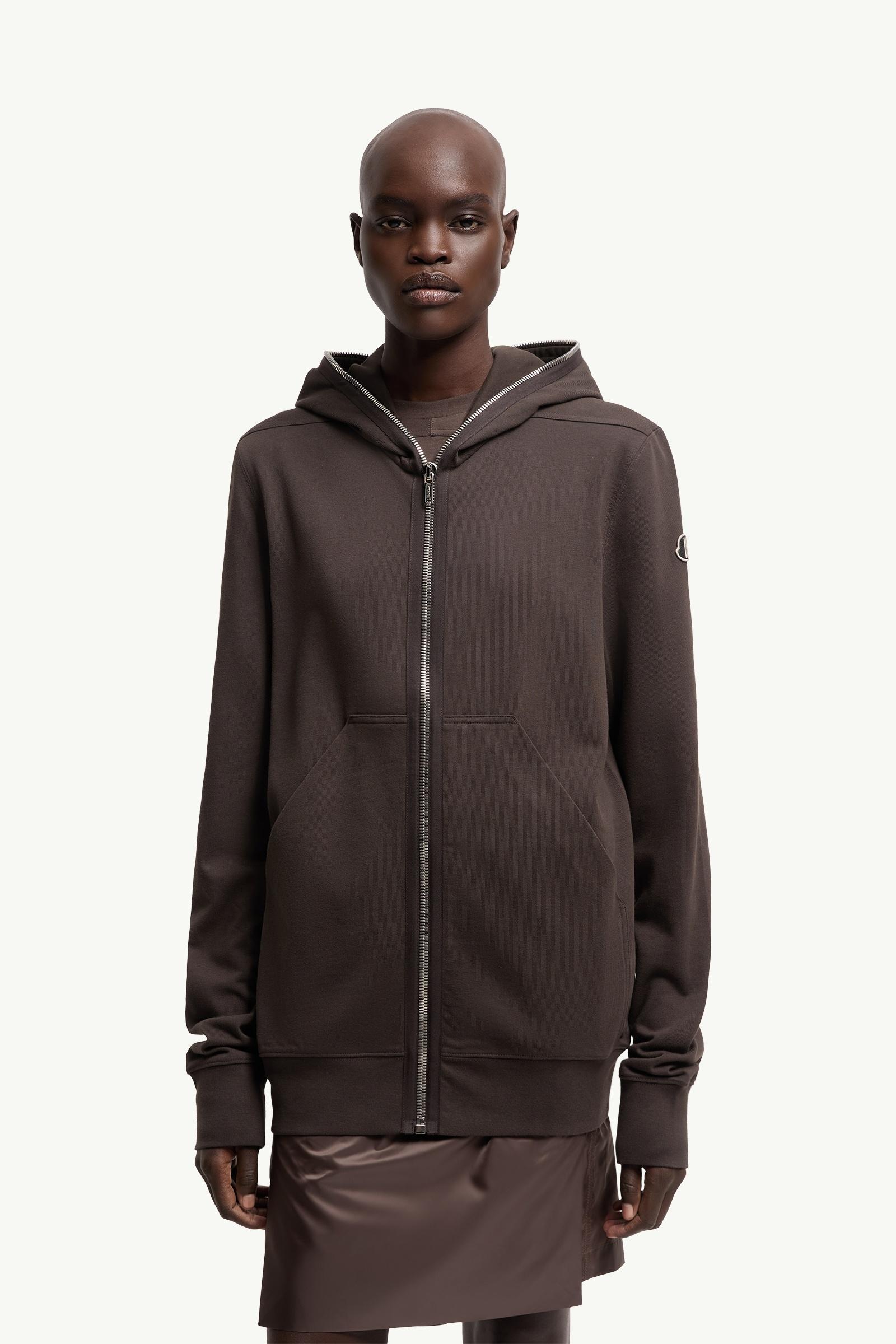Brown Moncler + Rick Owens Cotton Ziplock Hoodie - Sweatshirts for