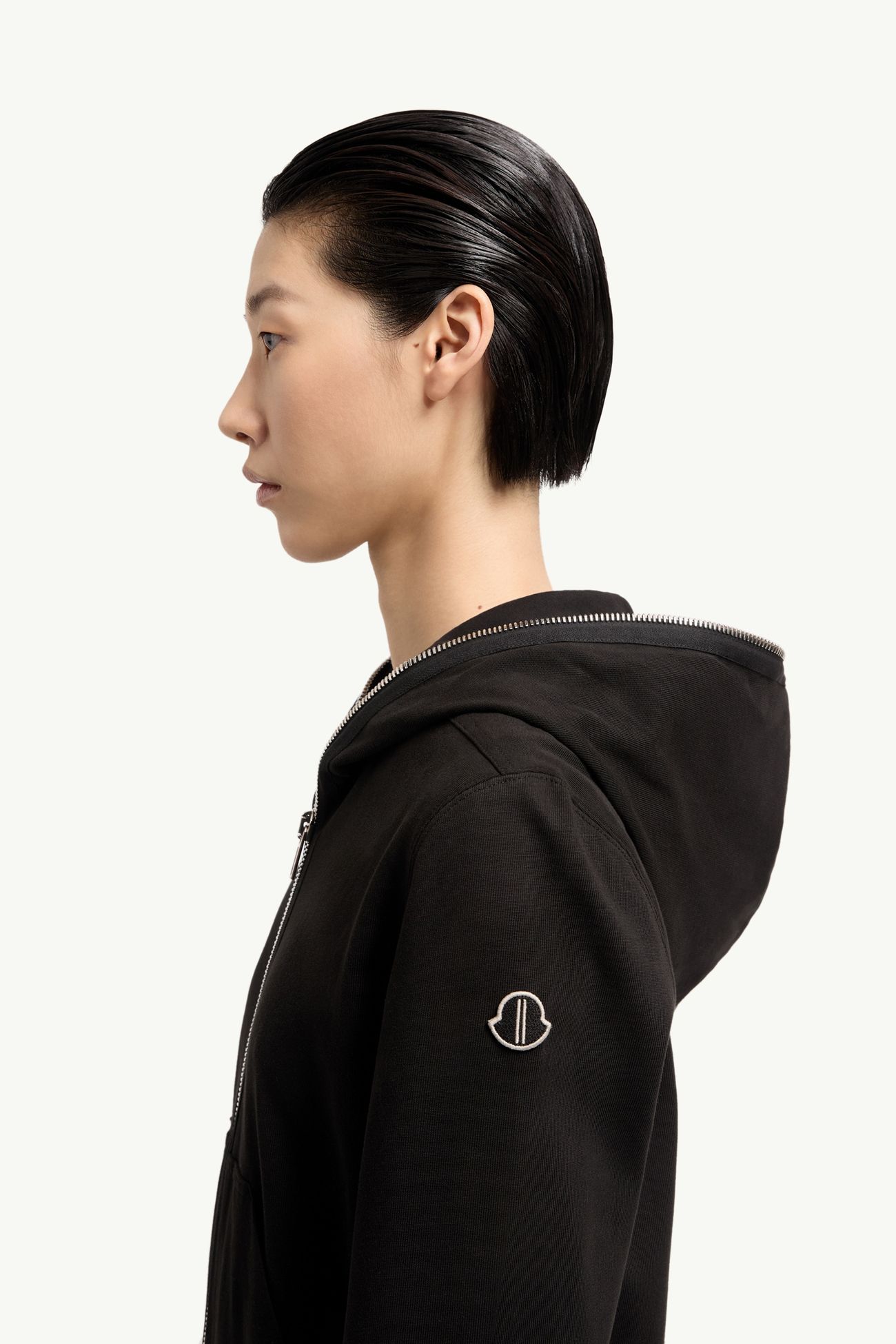 Sweat à capuche en coton Moncler + Rick Owens Ziplock Mixte Noir Moncler 4