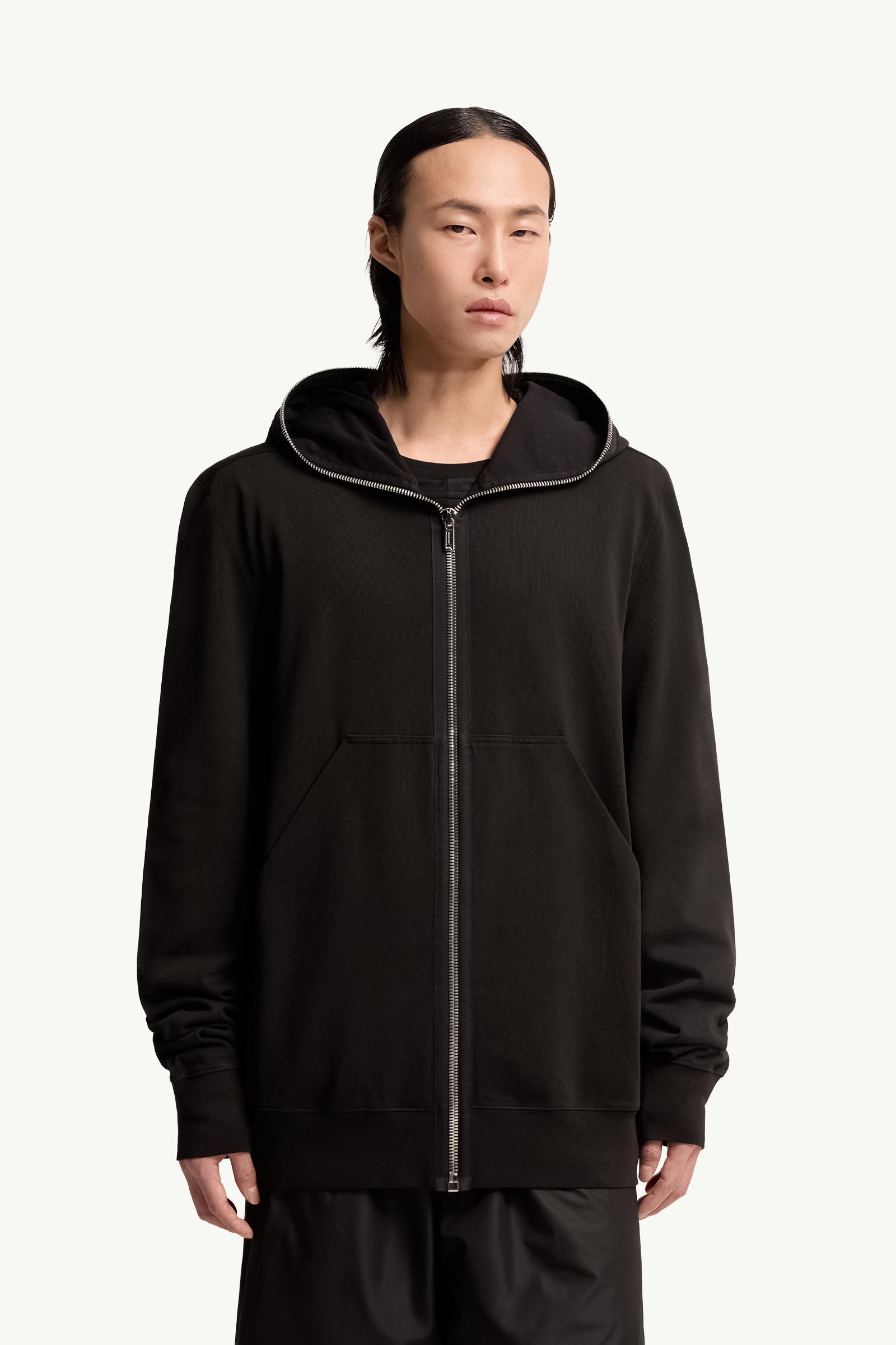 Black Moncler + Rick Owens Cotton Ziplock Hoodie - Sweatshirts for