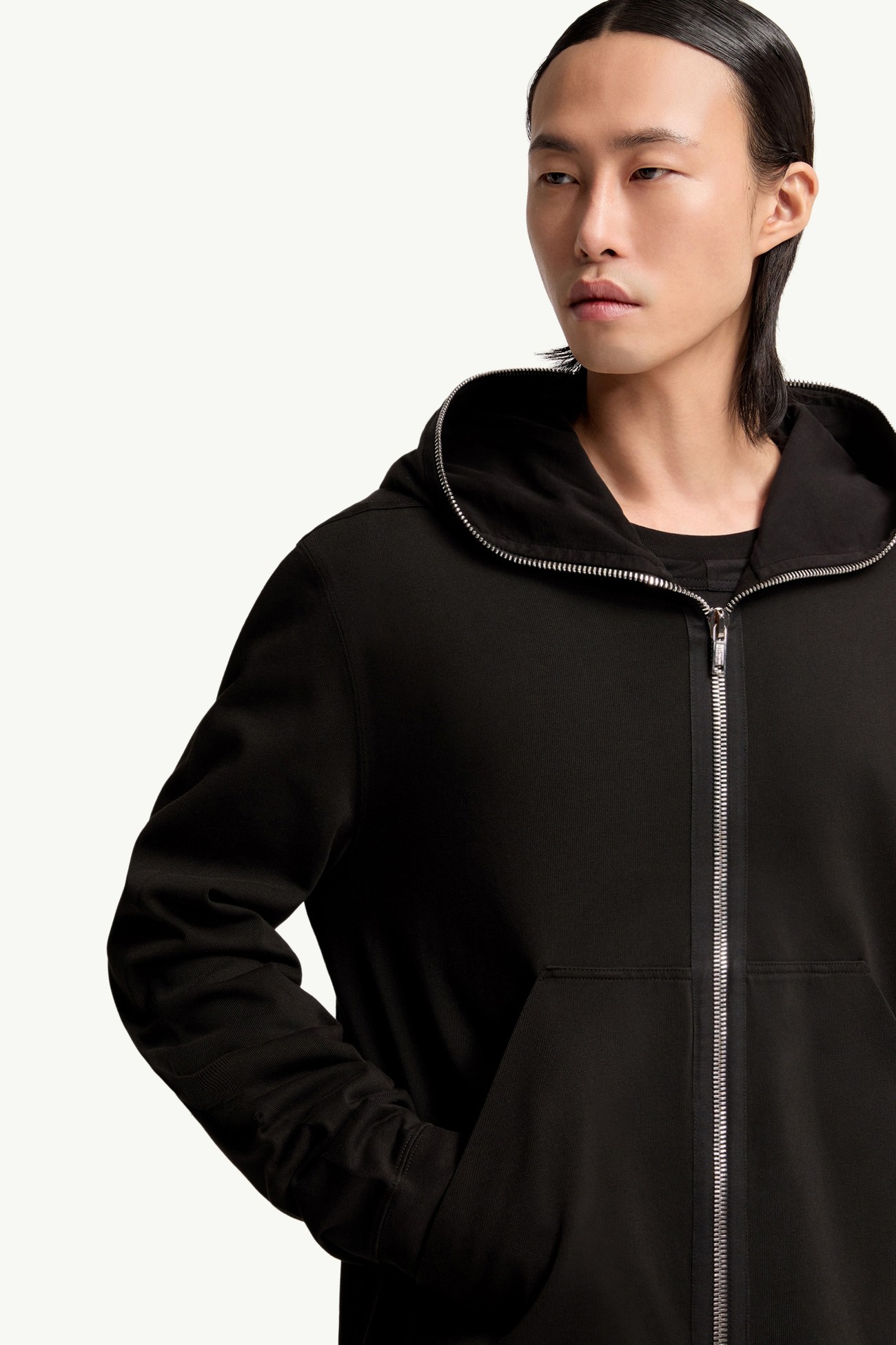 Sweat à capuche en coton Moncler + Rick Owens Ziplock Mixte Noir Moncler 7