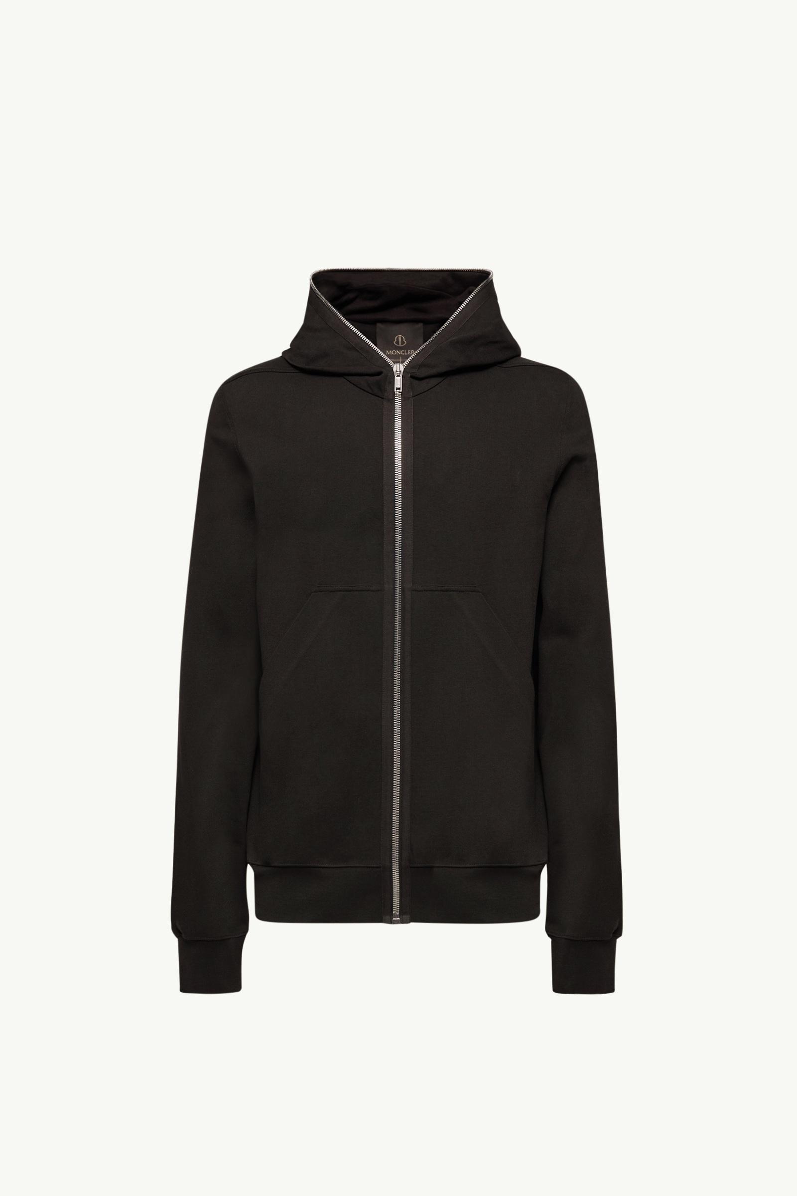 Black Moncler + Rick Owens Cotton Ziplock Hoodie - Sweatshirts for