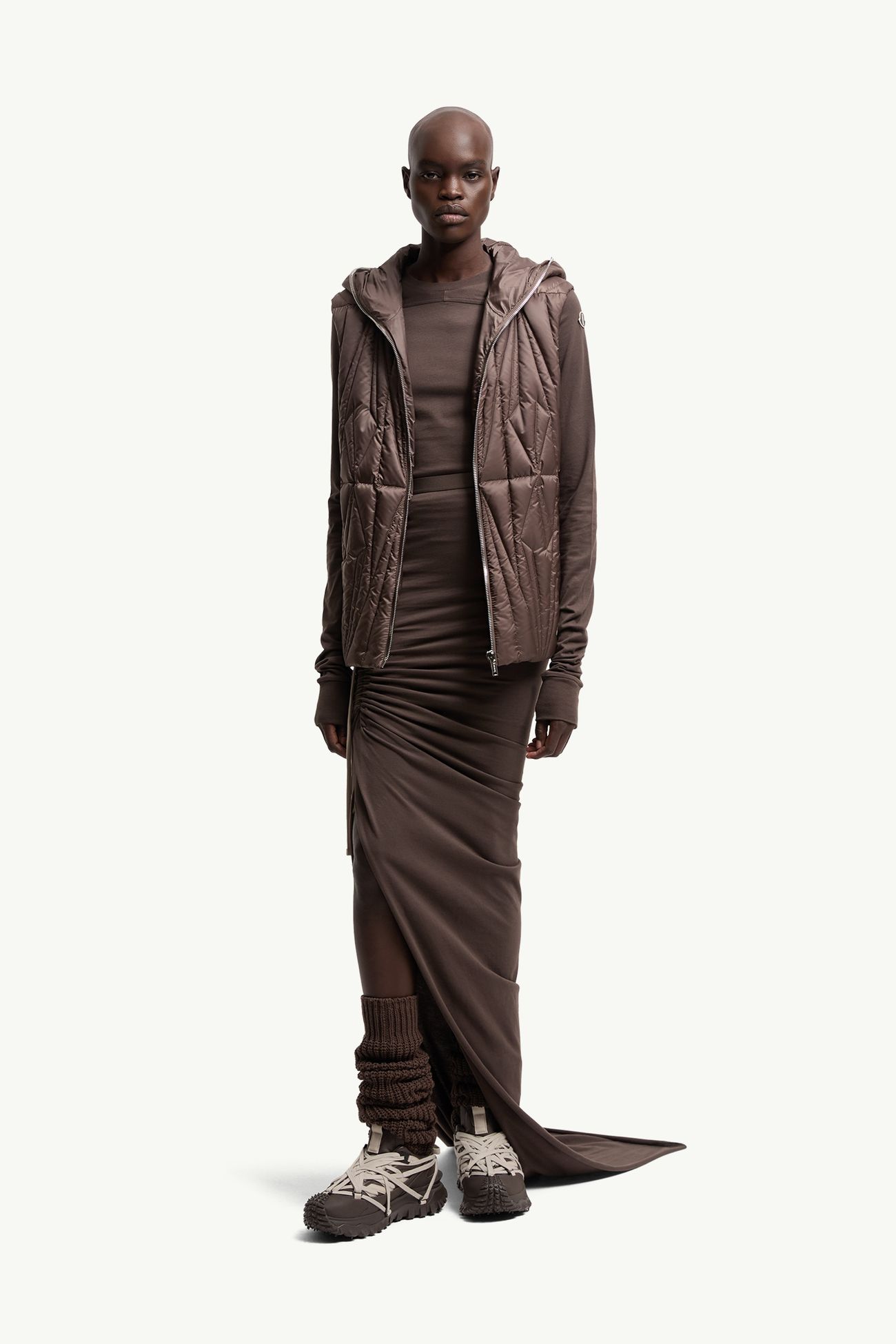 Jupe ajustable en coton Moncler + Rick Owens Femmes Marron Moncler 0