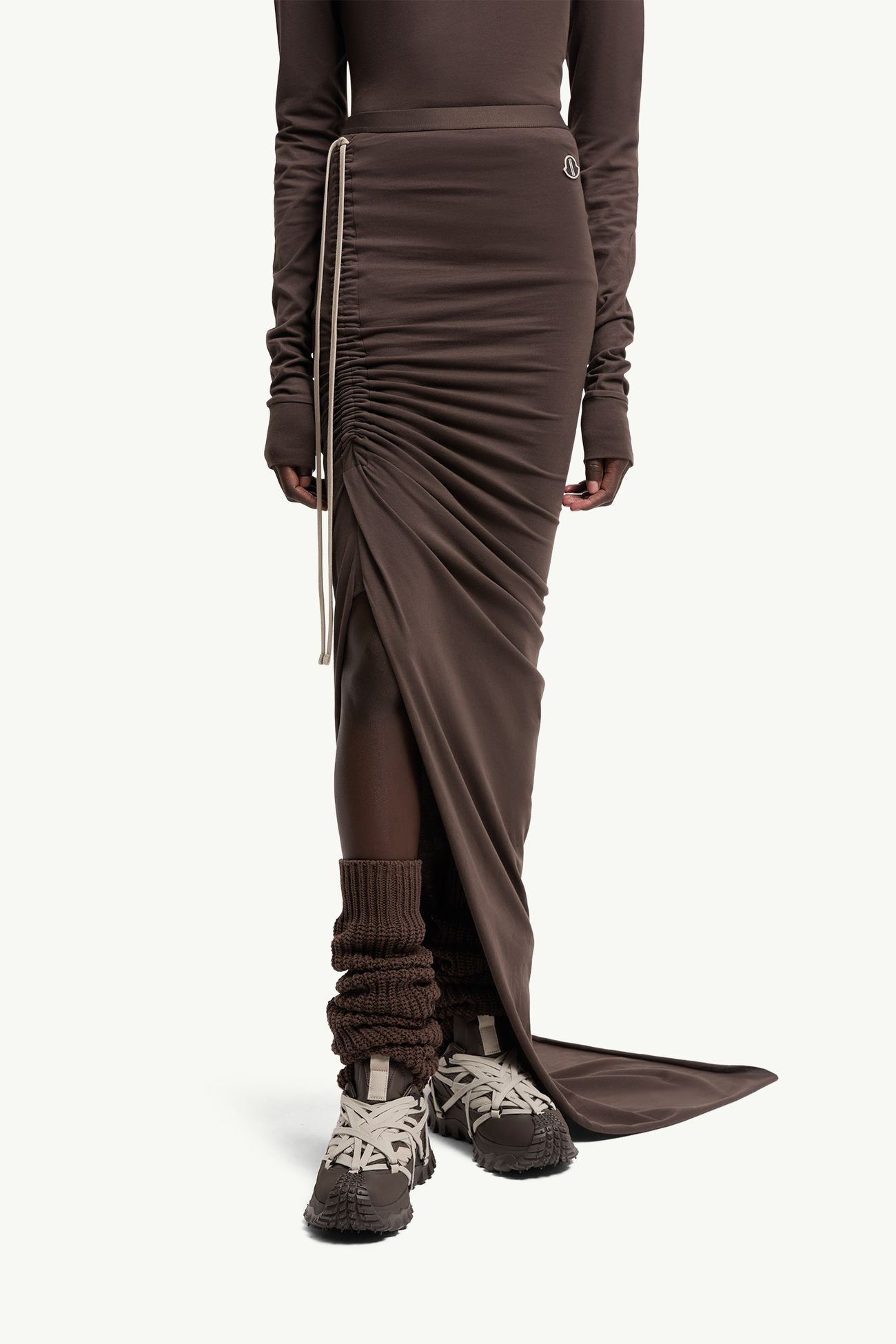 Falda ajustable de algodón Moncler + Rick Owens Mujer Marrón Moncler 3