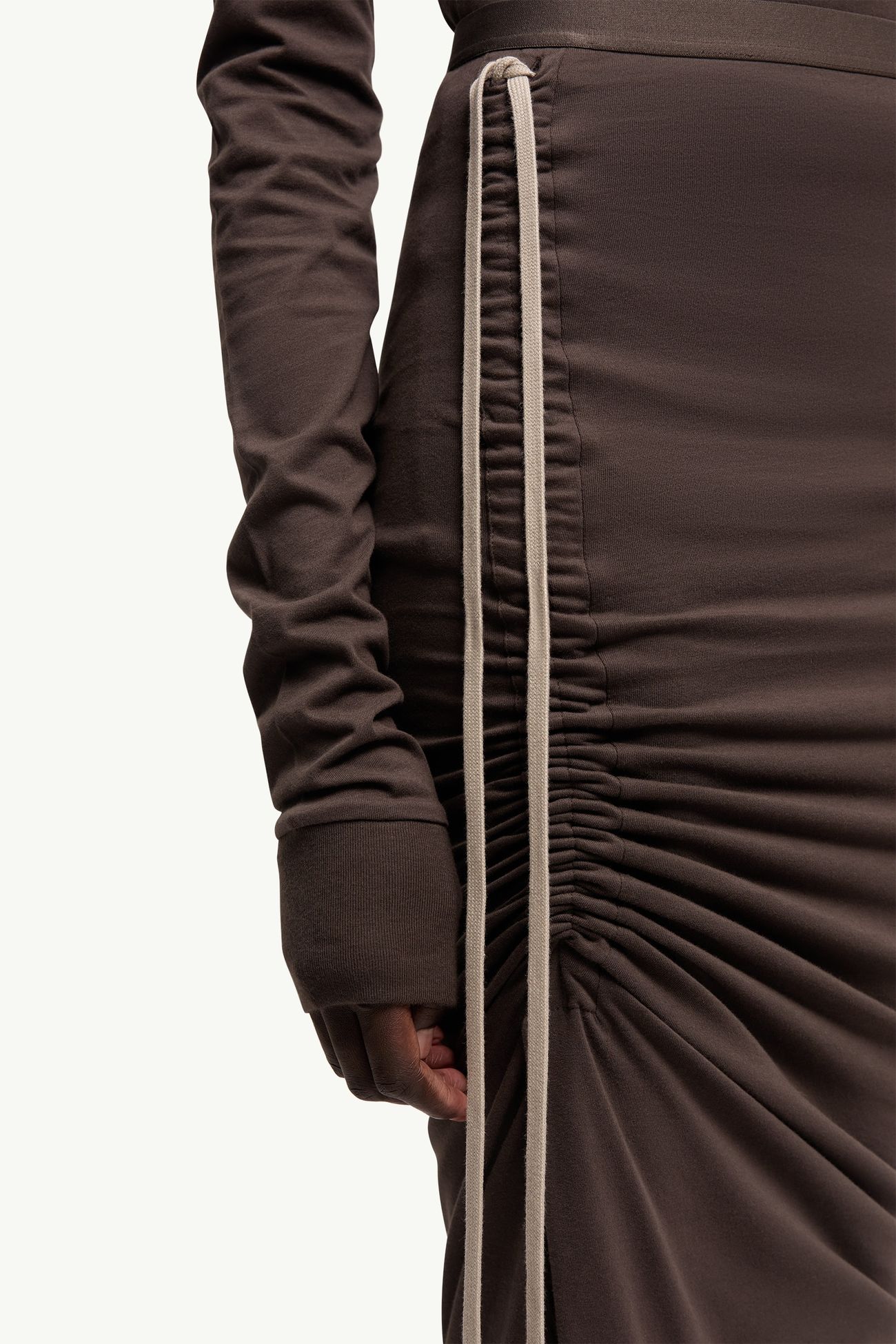 Moncler + Rick Owens Cotton Adjustable Skirt Women Brown Moncler 6