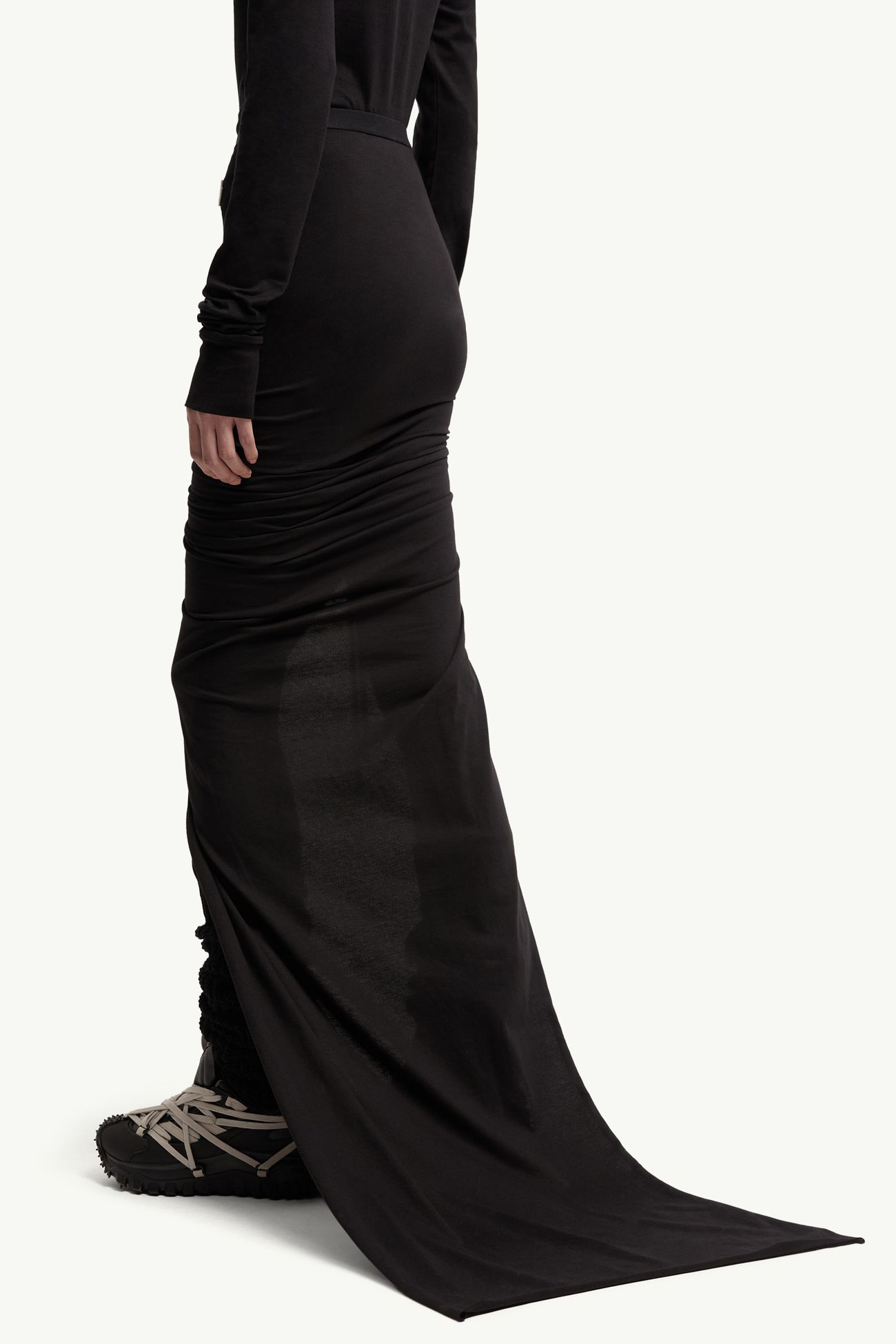 Moncler + Rick Owens Cotton Adjustable Skirt Women Black Moncler 4