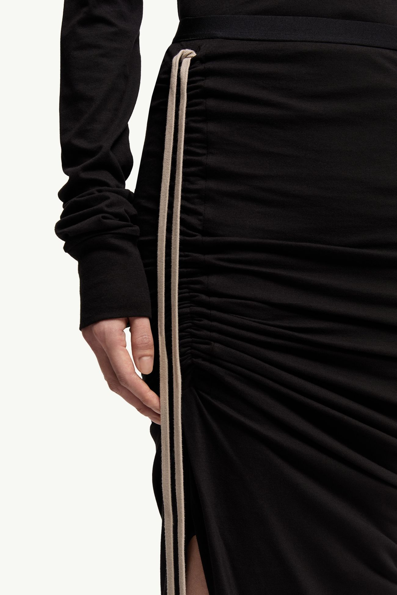 Moncler + Rick Owens Cotton Adjustable Skirt Women Black Moncler 6