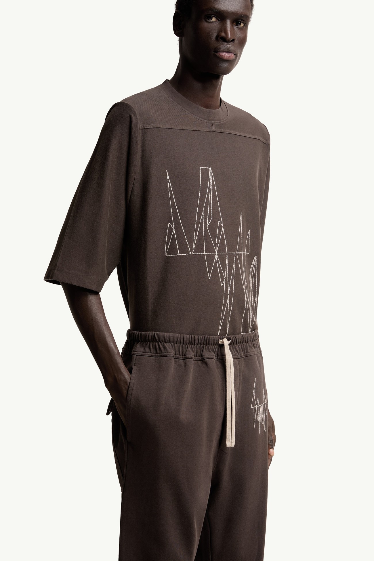 Moncler + Rick Owens 코튼 스웨트팬츠 젠더 뉴트럴 브라운 Moncler 6