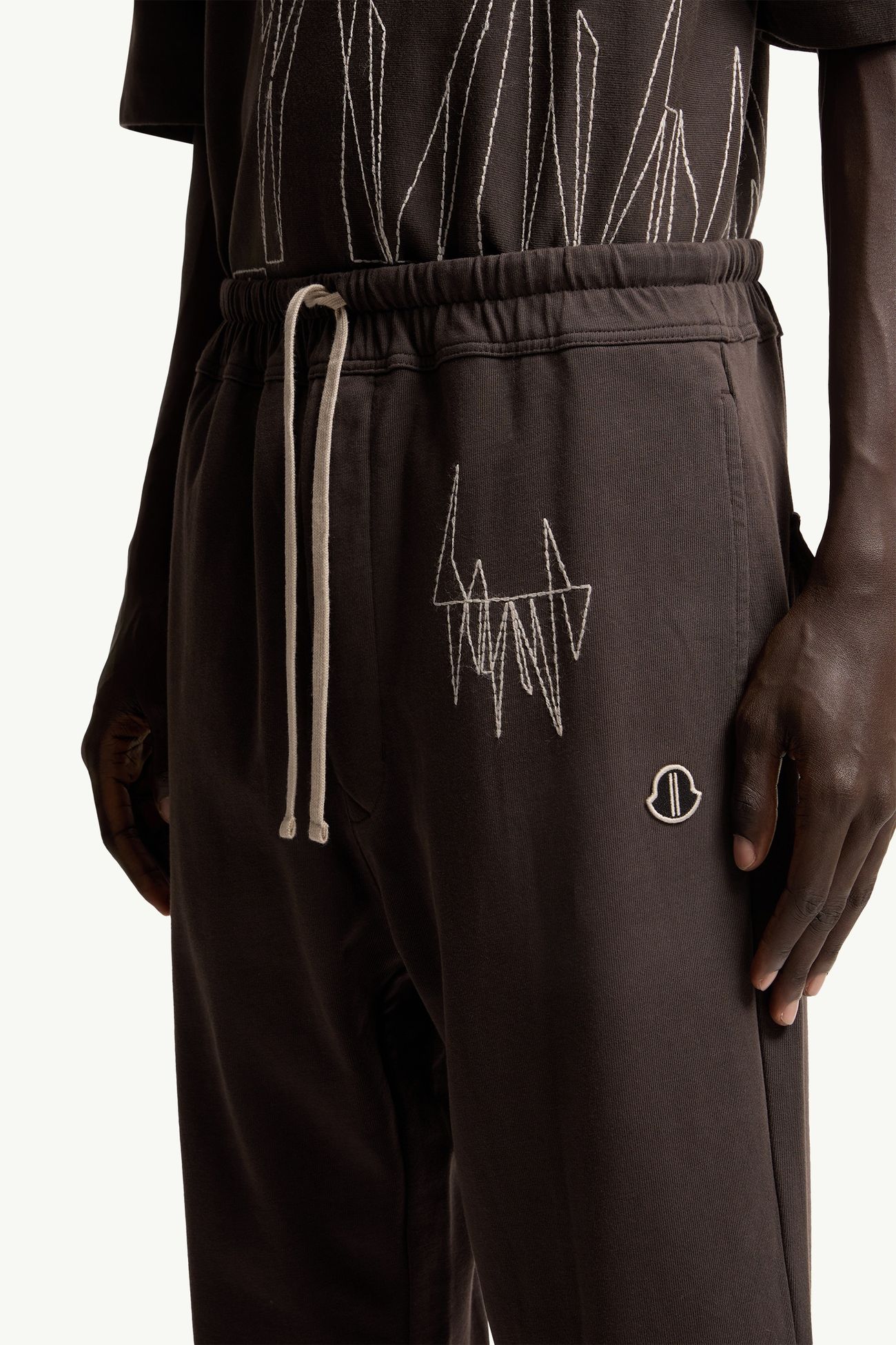 Pantaloni sportivi Moncler + Rick Owens in cotone Gender Neutral Marrone Moncler 7