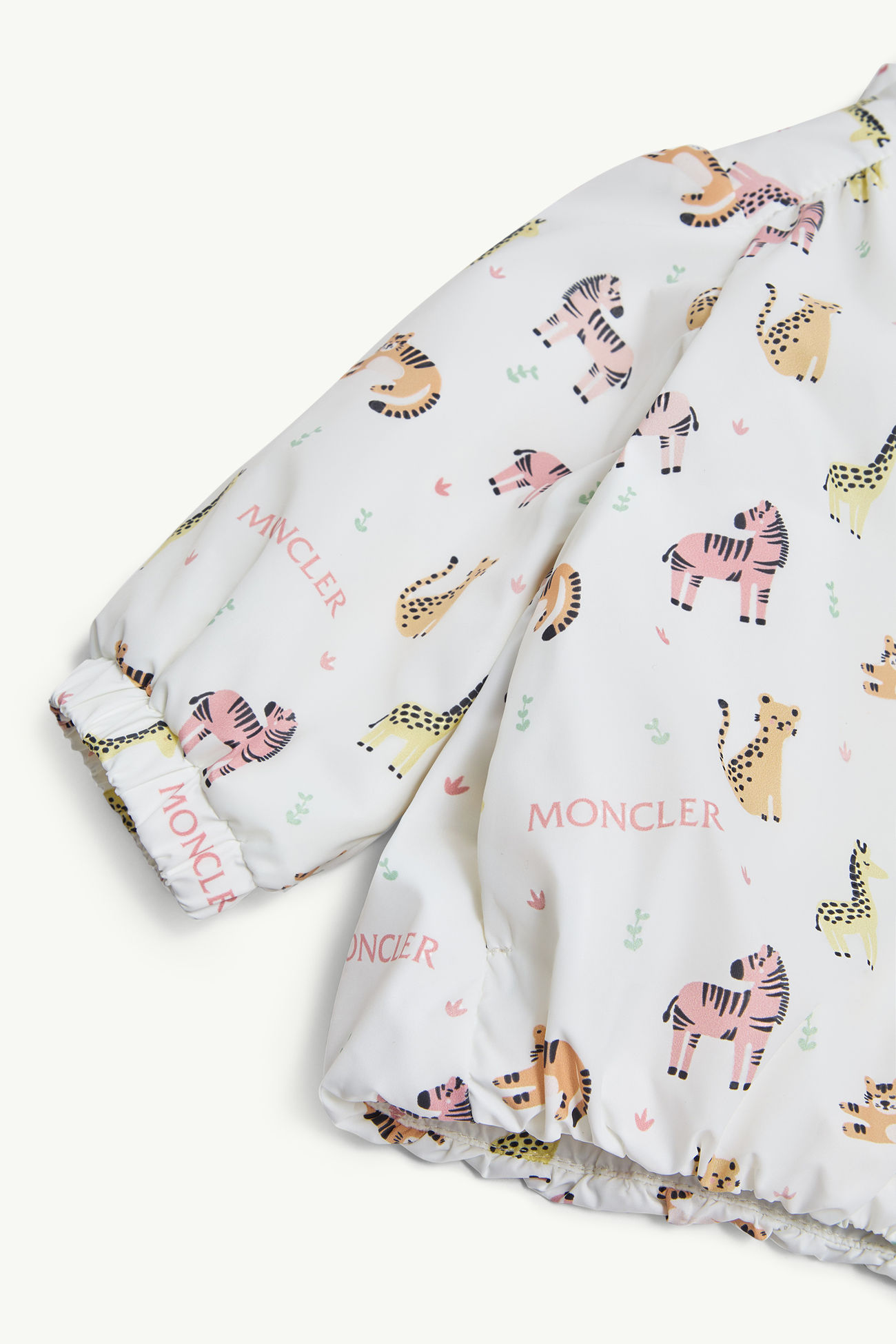 Giacca impermeabile Guniz con cappuccio e stampa animali Bambina Bianco & Rosa Moncler 3