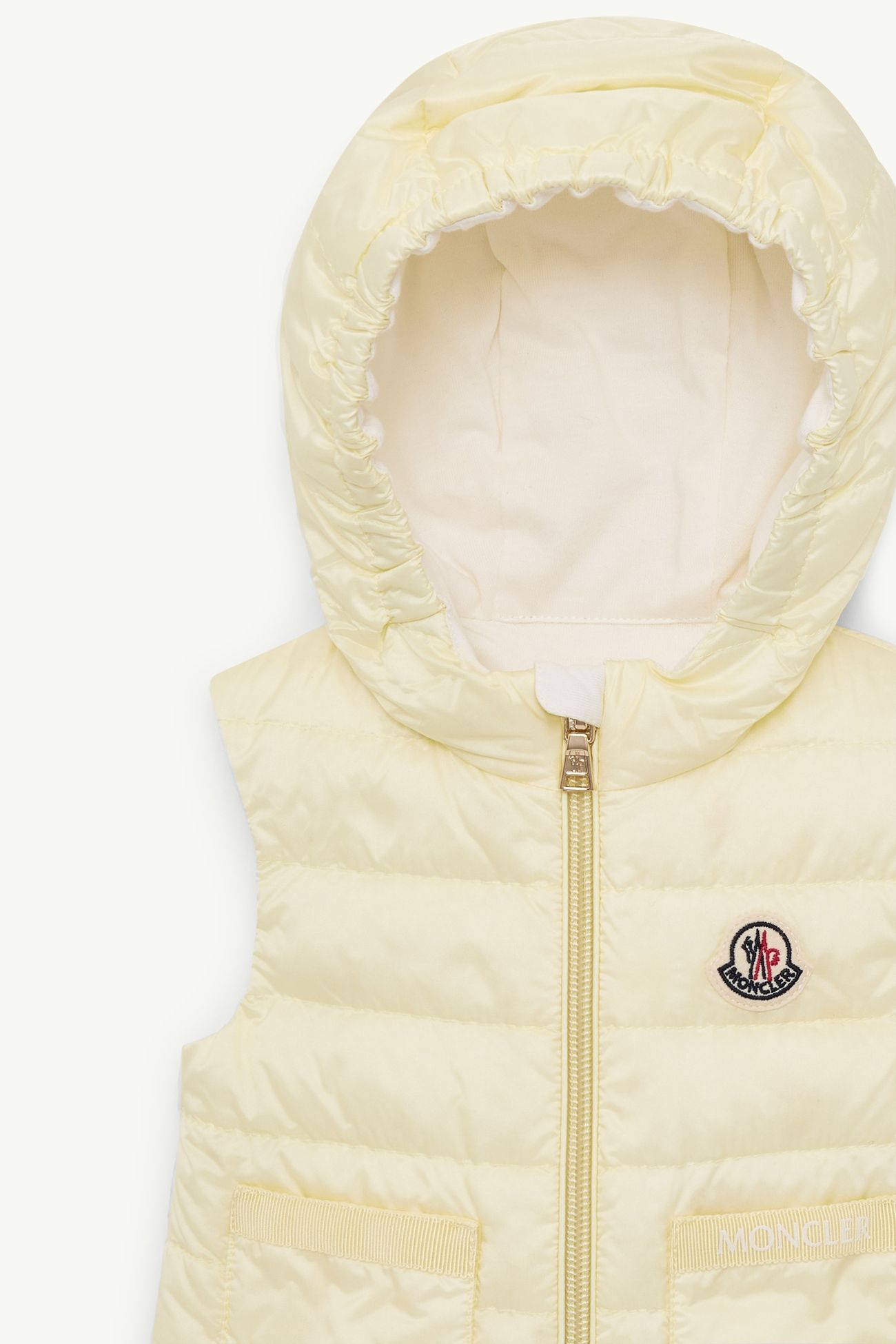 Lia Hooded Down Vest Girl Light Yellow Moncler 1