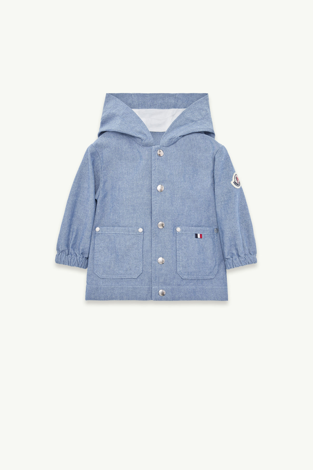 Veste à capuche en chambray Nur Garçon Bleu Cobalt Moncler 0